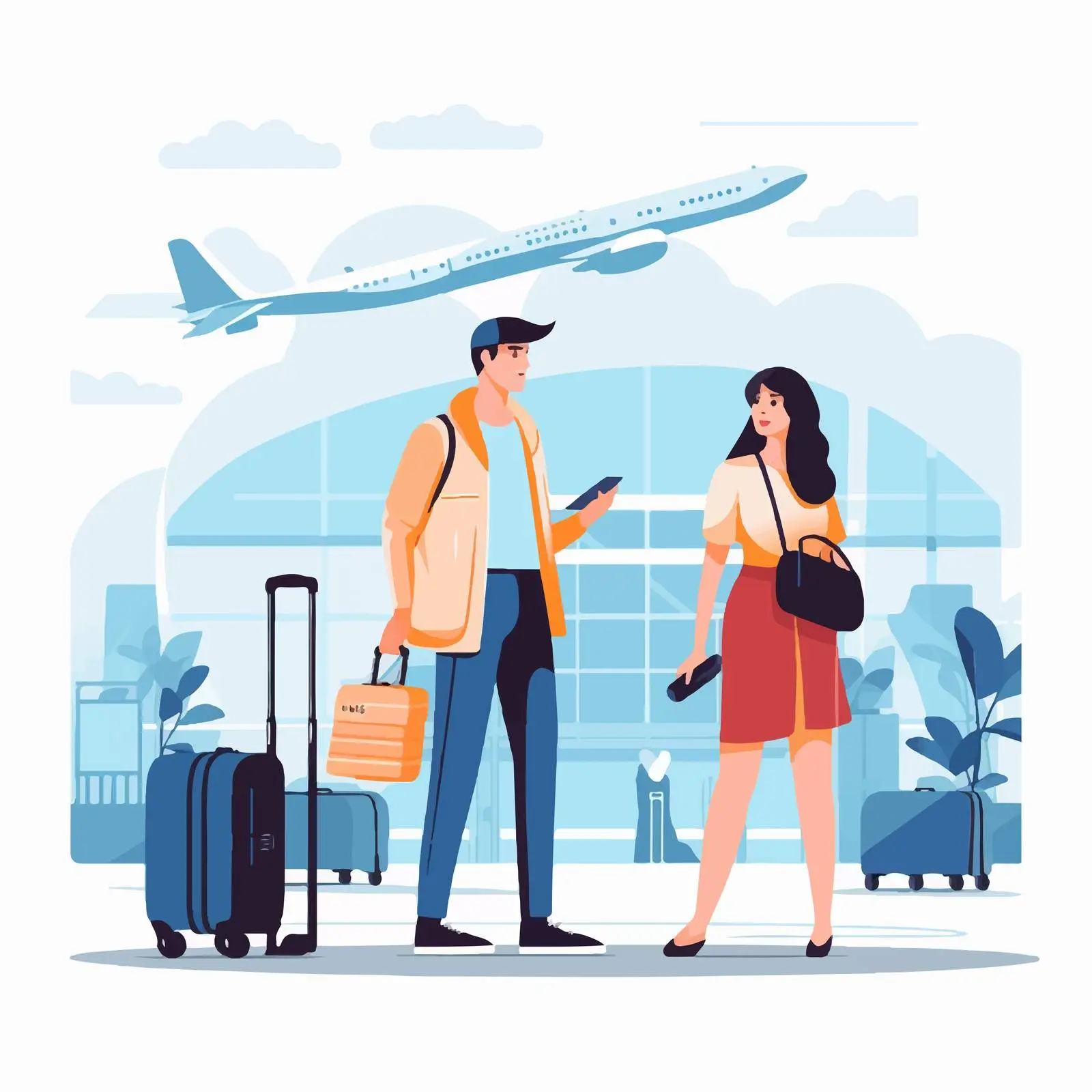 Passengers at Airport Ready for Departure – free ticket image from Dotvec