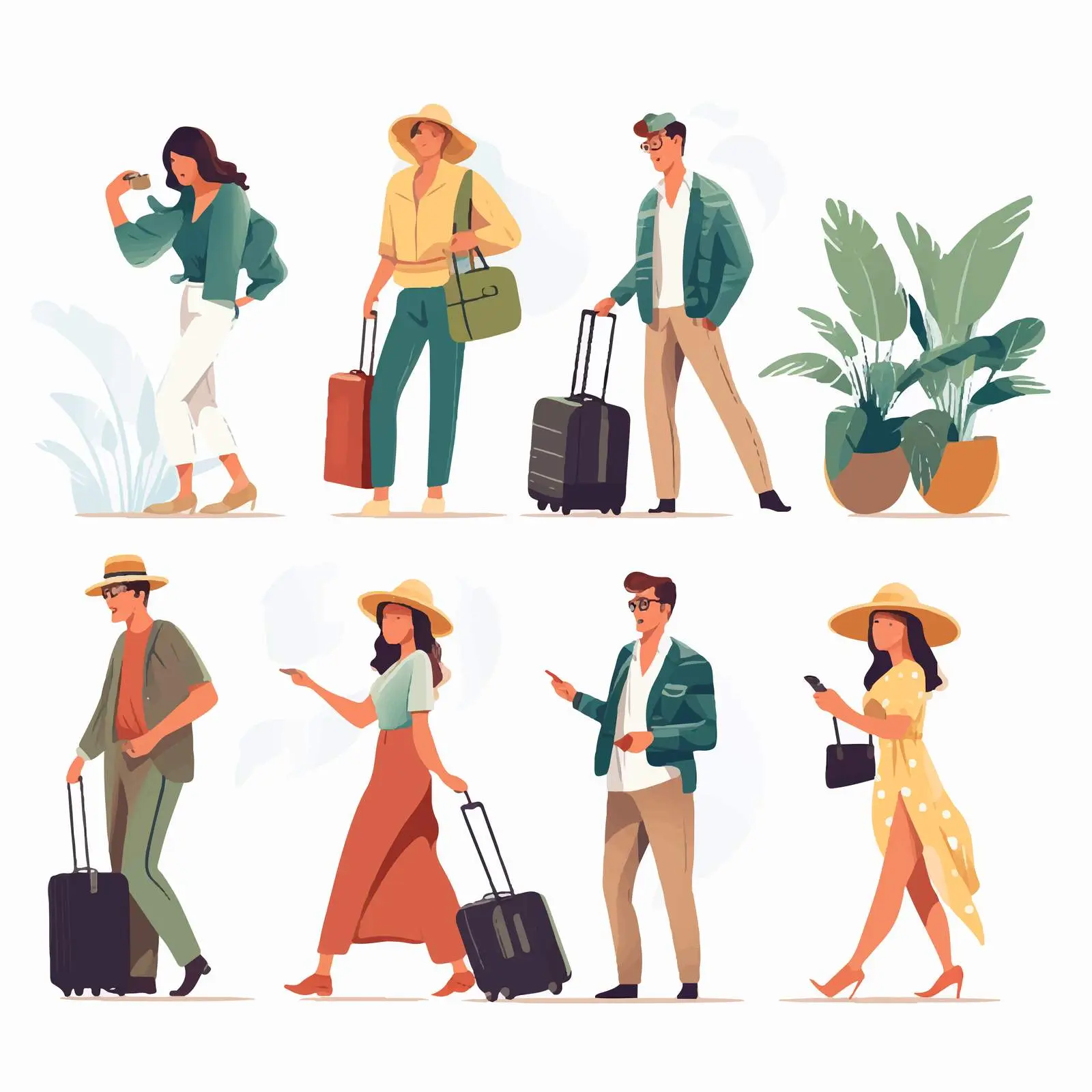 Passengers at Airport for Departure and Arrival — free download from Dotvec