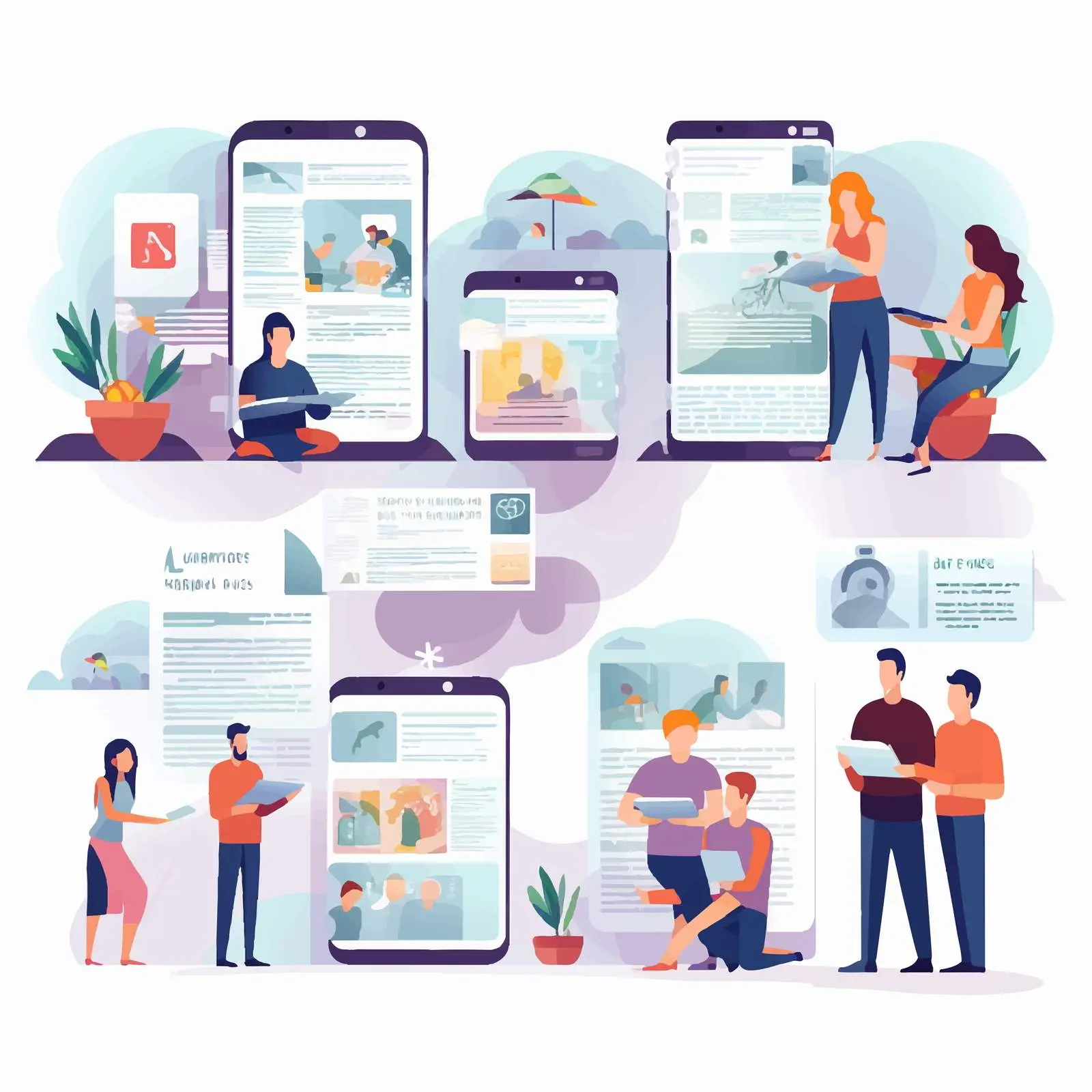 People Reading News on Phone and Computer — free download from Dotvec