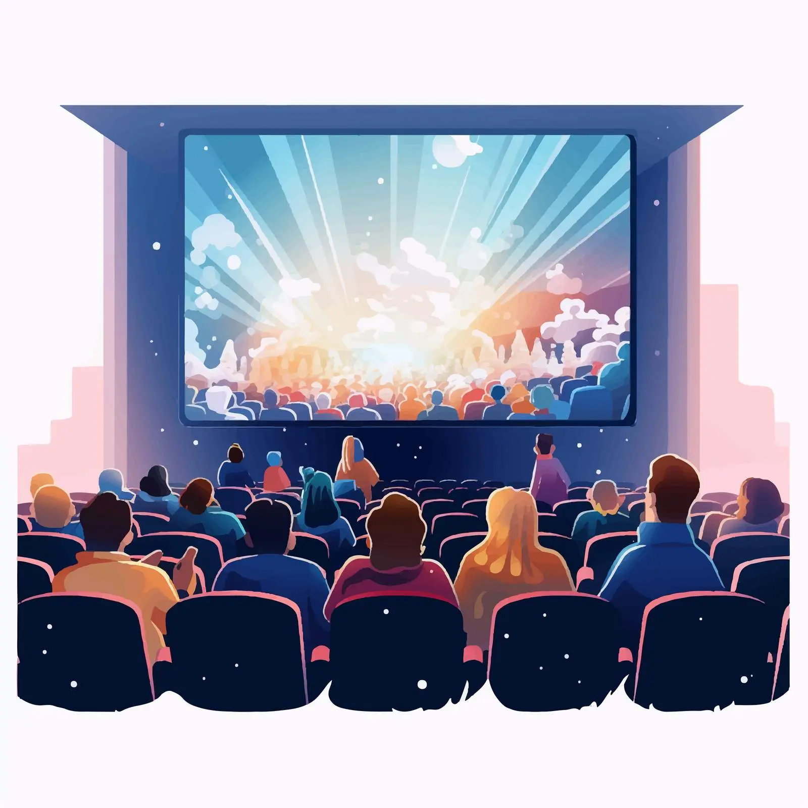 Audience Enjoying Film in Cinema Hall – free film screening image from Dotvec