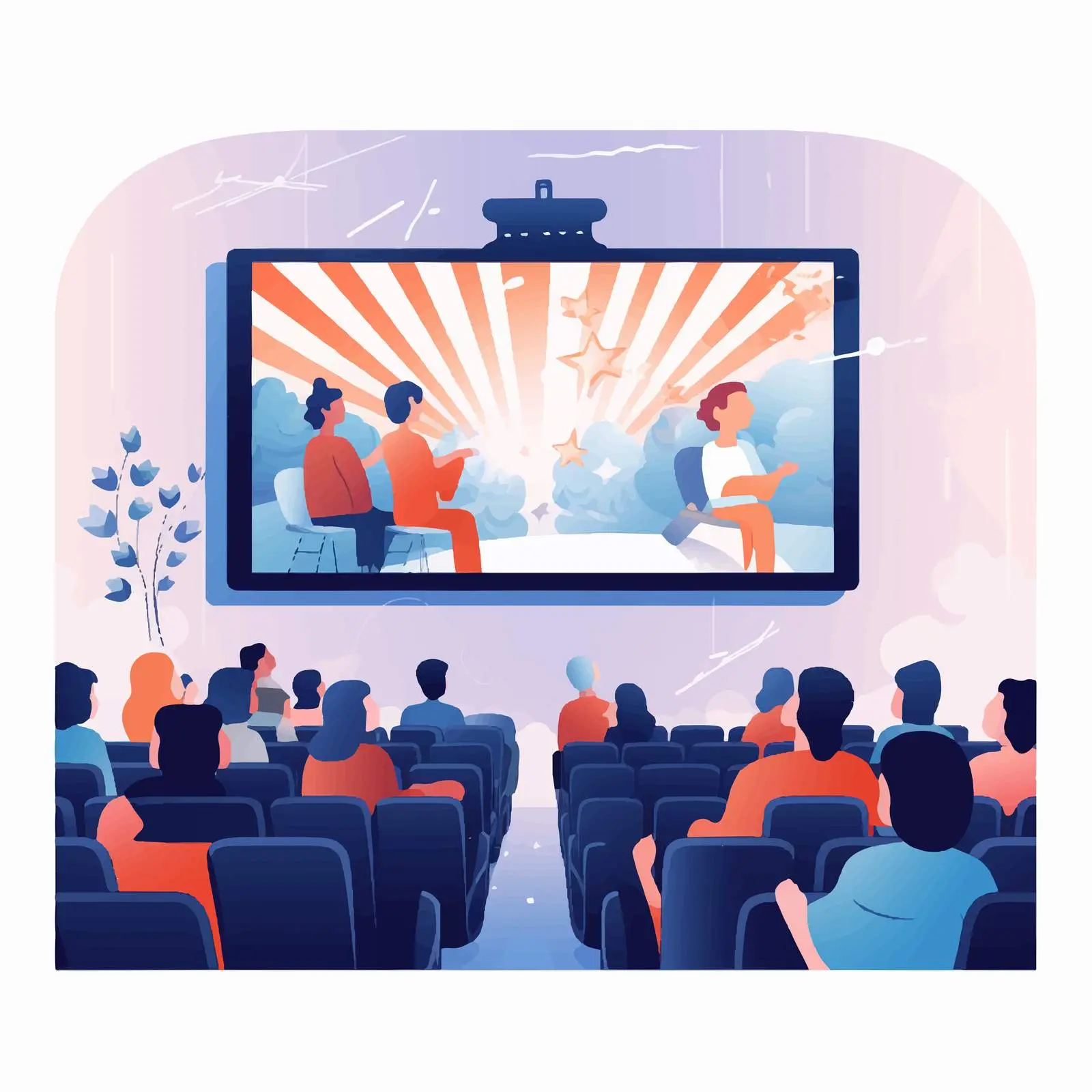 Audience Watching Movie in Cinema Hall — free download from Dotvec