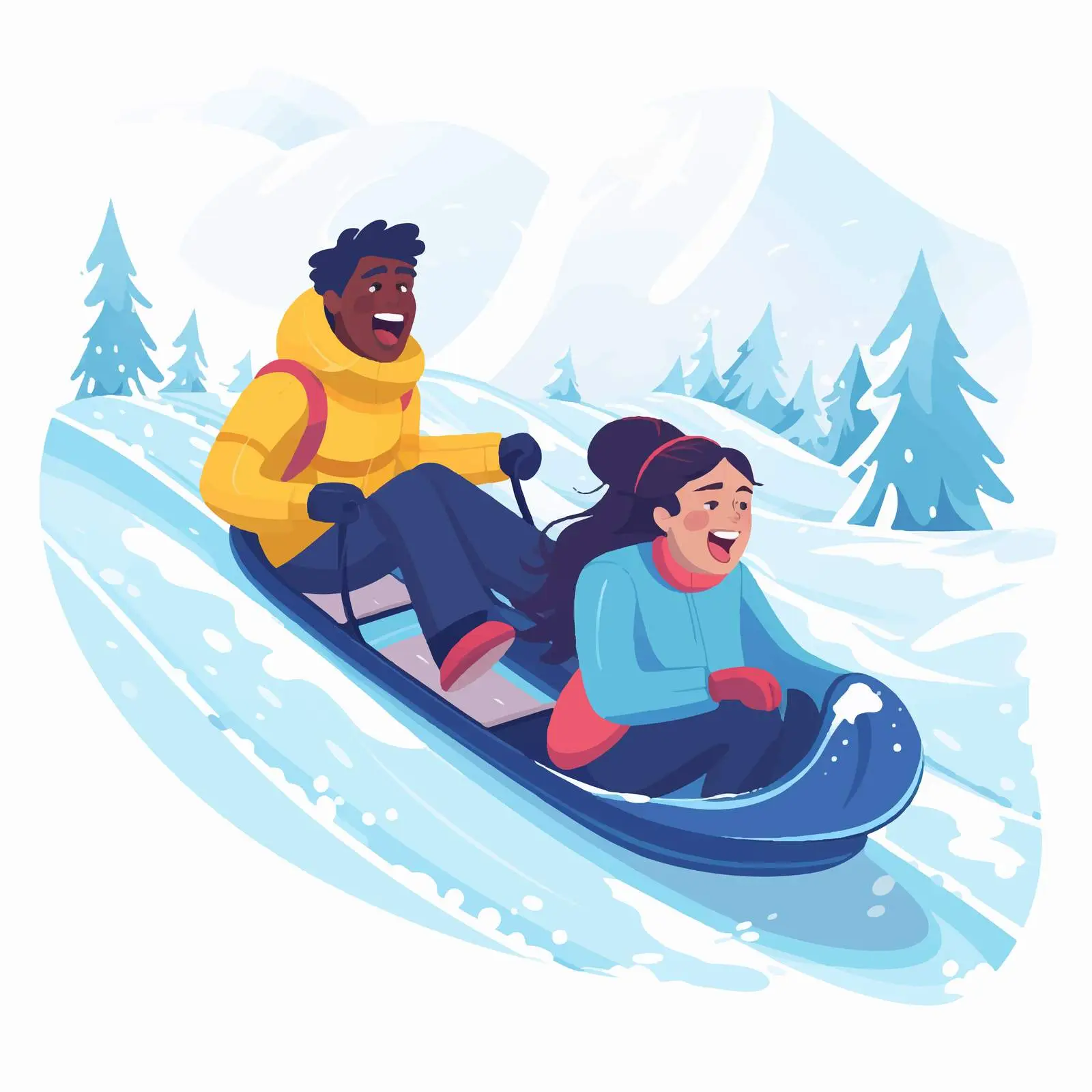 Winter Fun: Sledding and Snow Tubing — free download from Dotvec