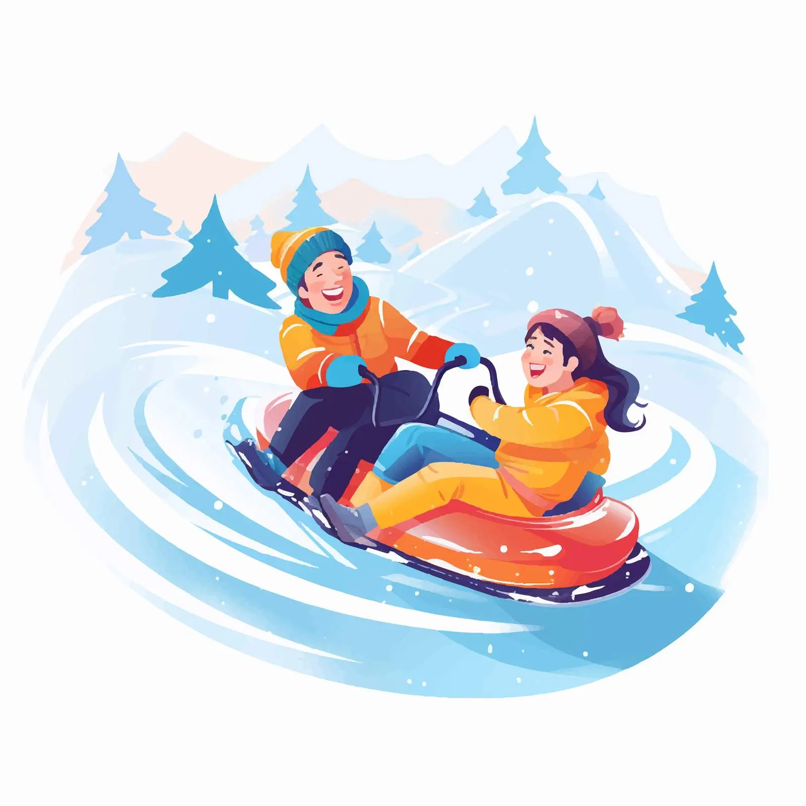 Winter Fun: Sledding and Snow Tubing — free download from Dotvec