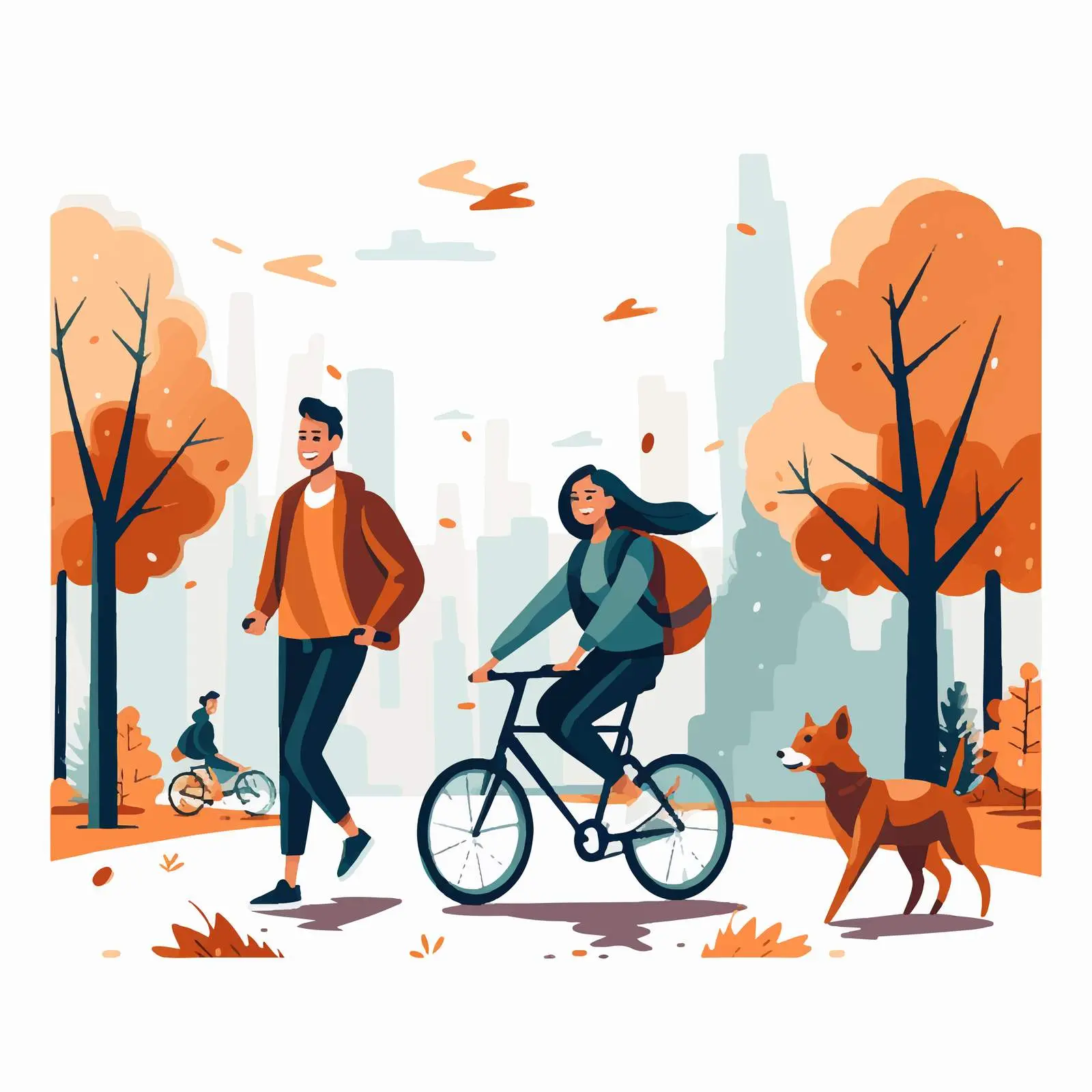 People Enjoying Autumn in City Park — free download from Dotvec