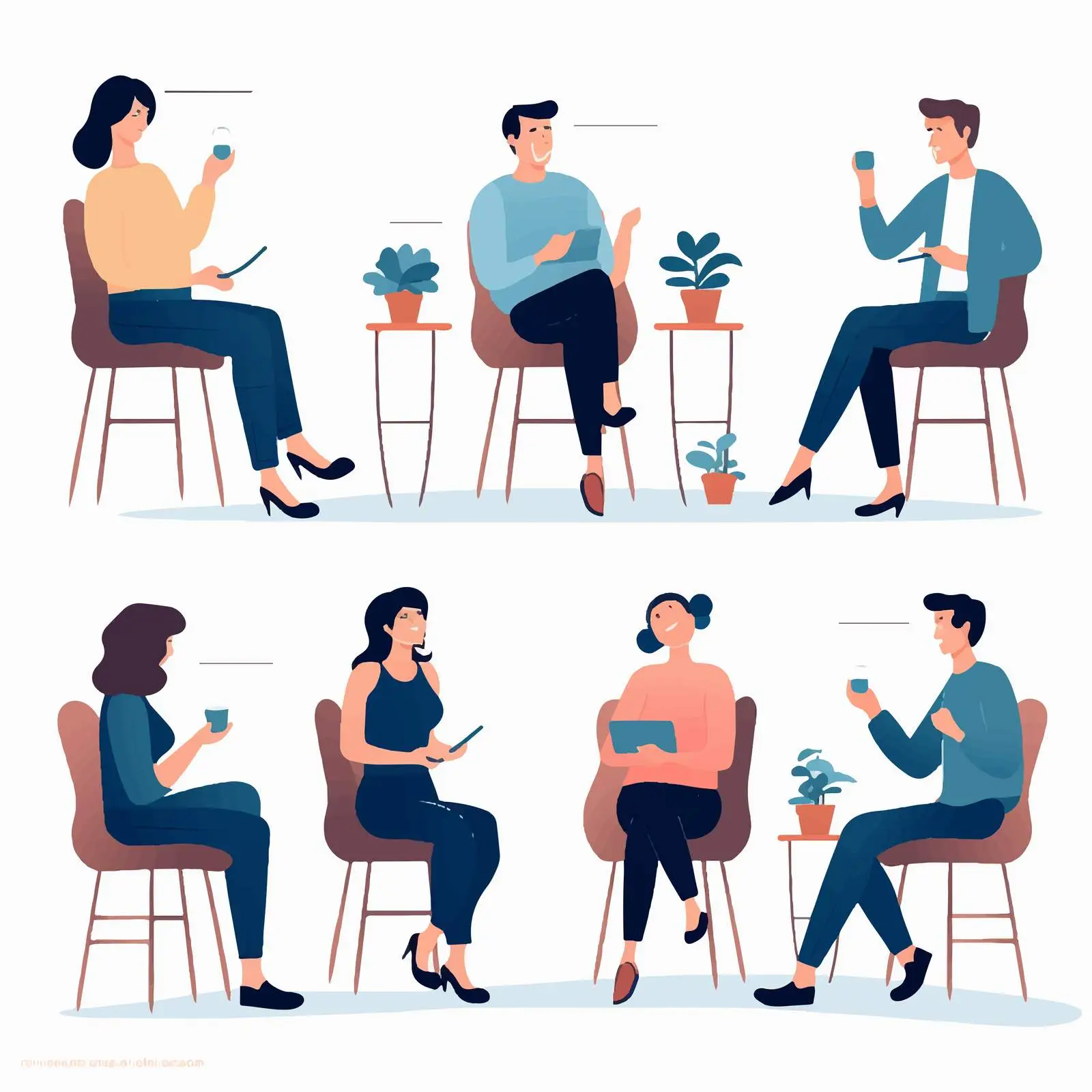 Casual Conversation of People Sitting on Chairs — free download from Dotvec