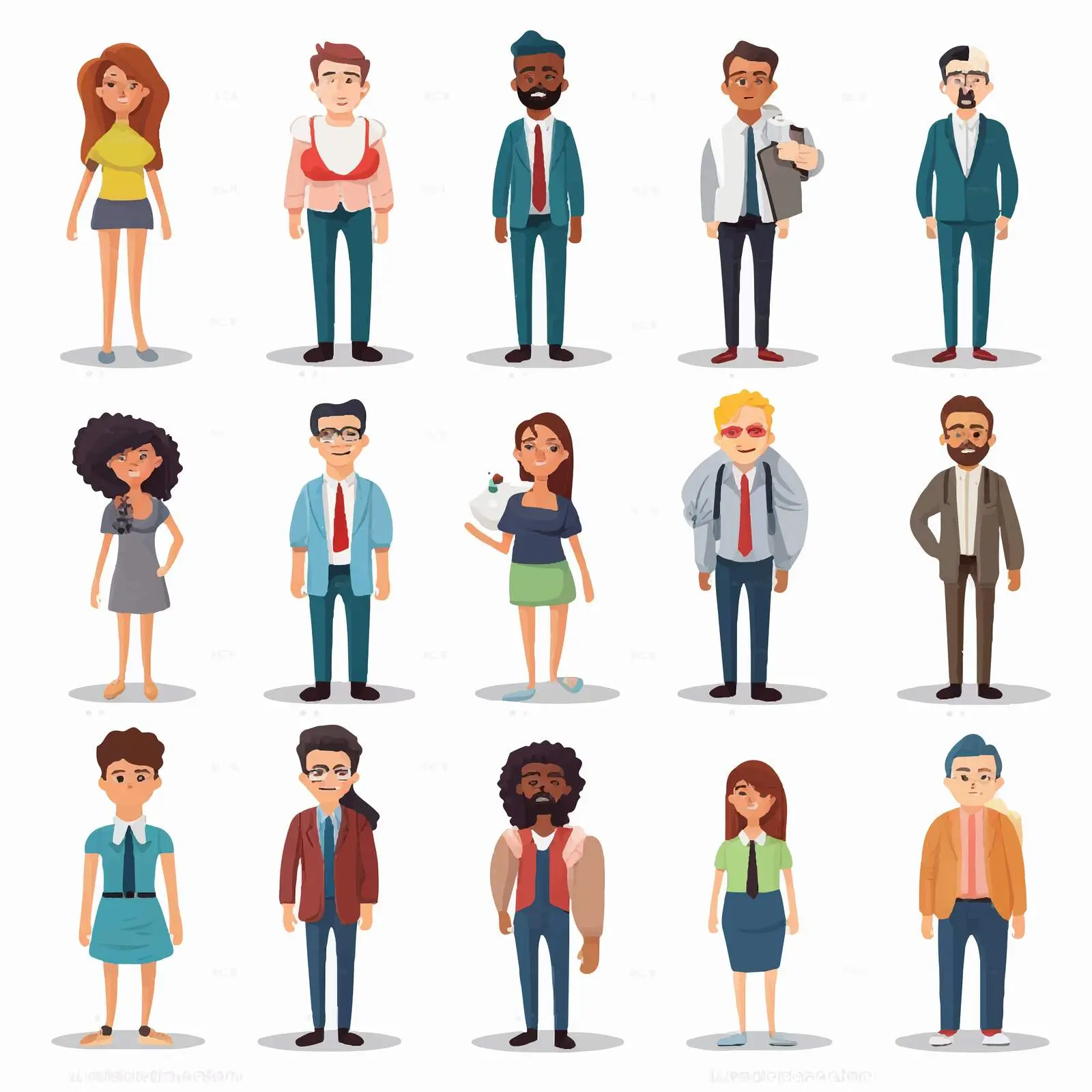 Cartoon People Vector Illustration Isolated Design – free human figures image from Dotvec
