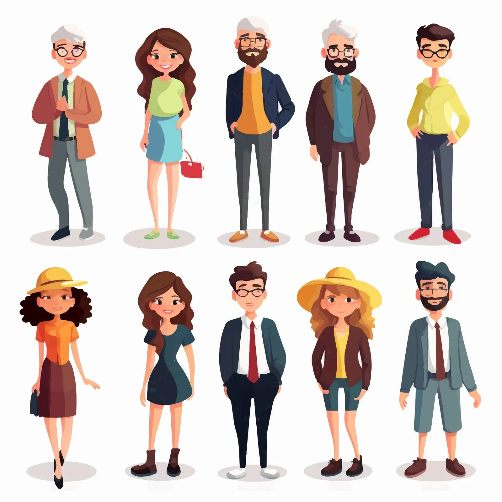 Cartoon People Vector Illustration – free unique characters image from Dotvec