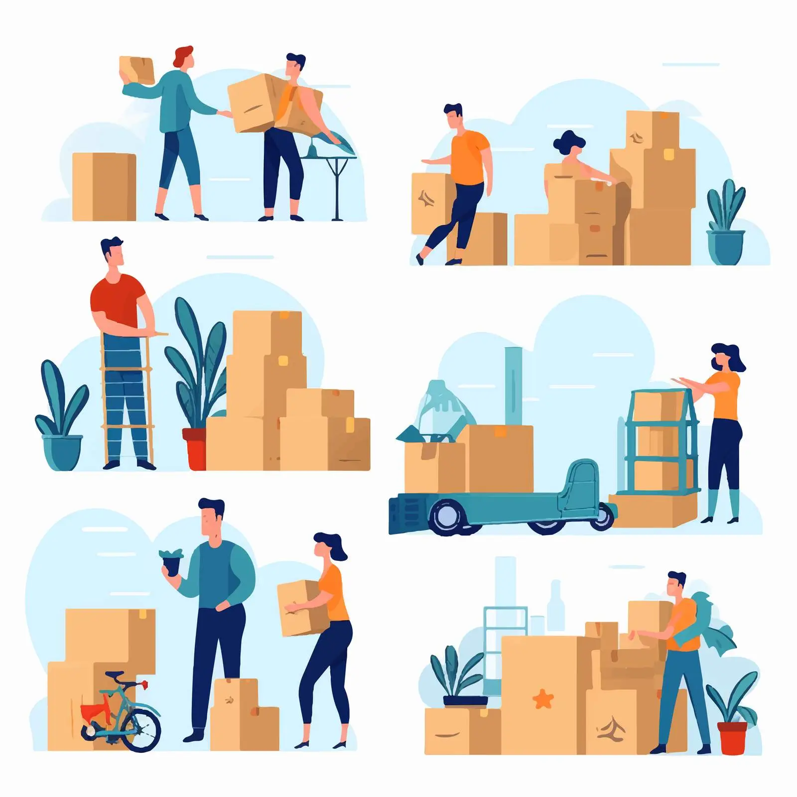 Families Packing Boxes for Relocation – free home relocation image from Dotvec