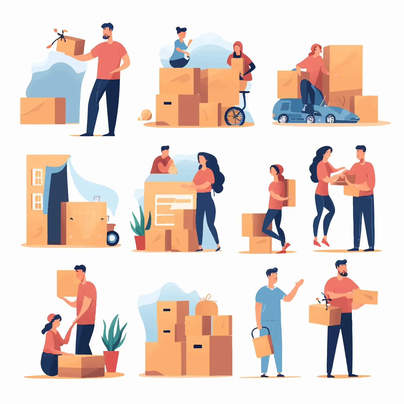Family Packing for Relocation with Boxes — free download from Dotvec