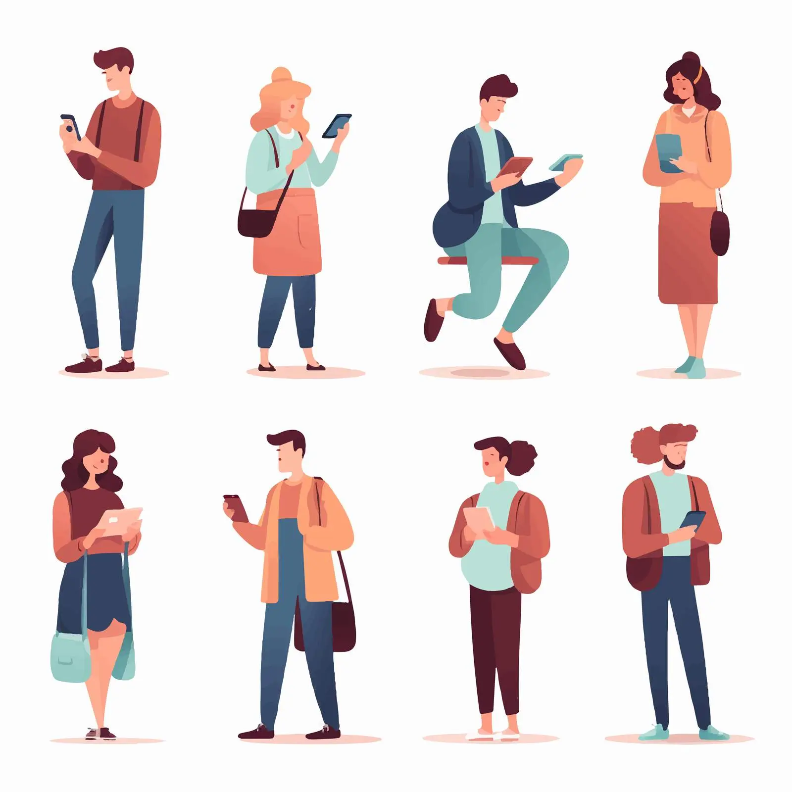 People Holding Smartphones Vector Illustration – free smartphones image from Dotvec
