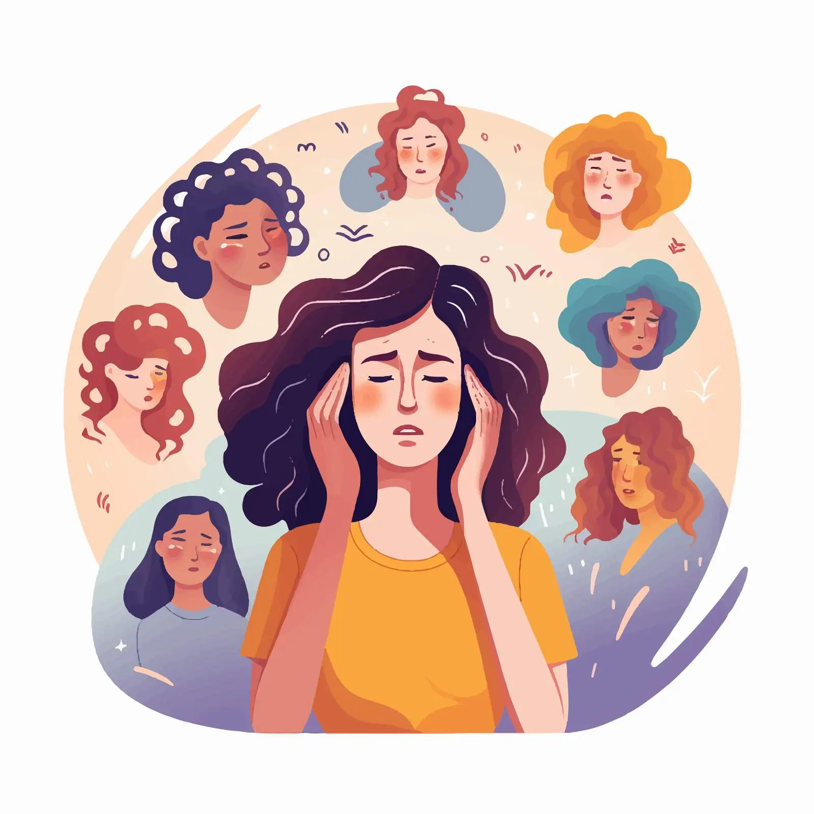 Mental Health Awareness and Support Illustration – free psychological health image from Dotvec