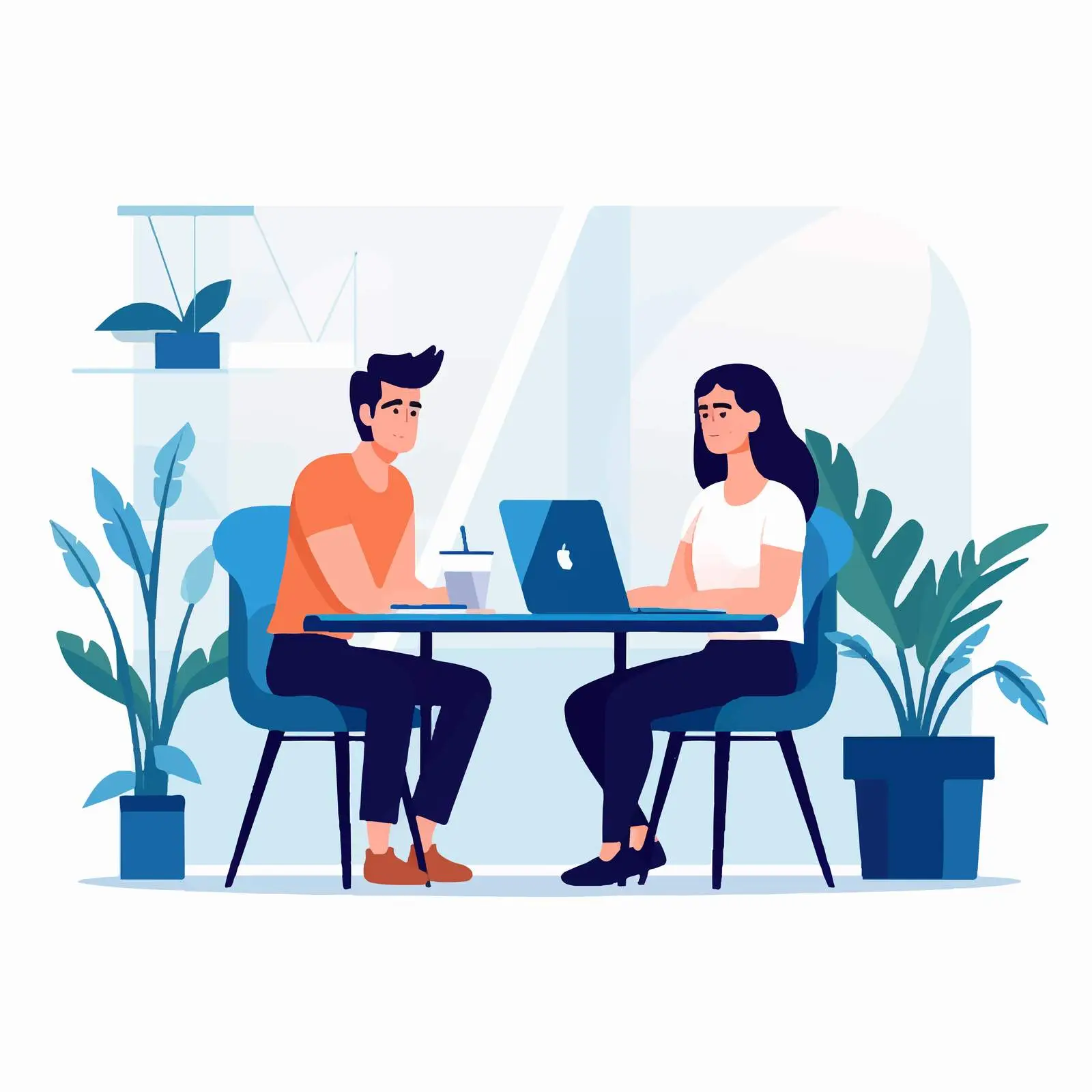 Office Workers Collaborating at Desks — free download from Dotvec