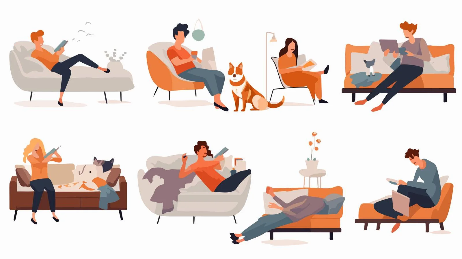 Cozy Relaxation Scenes with Pets — free download from Dotvec