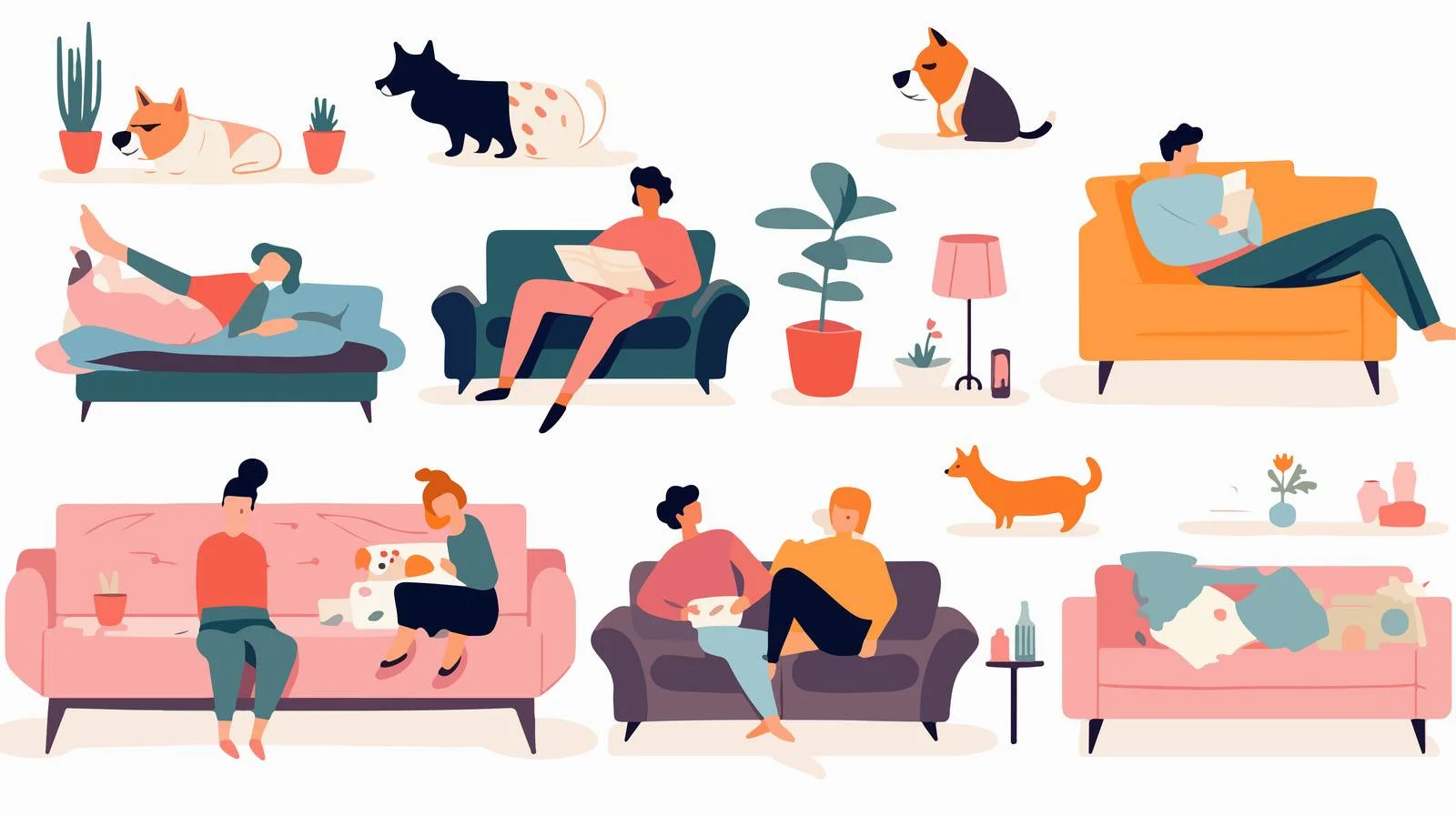 Cozy Moments: Humans and Pets Relaxing Together — free download from Dotvec