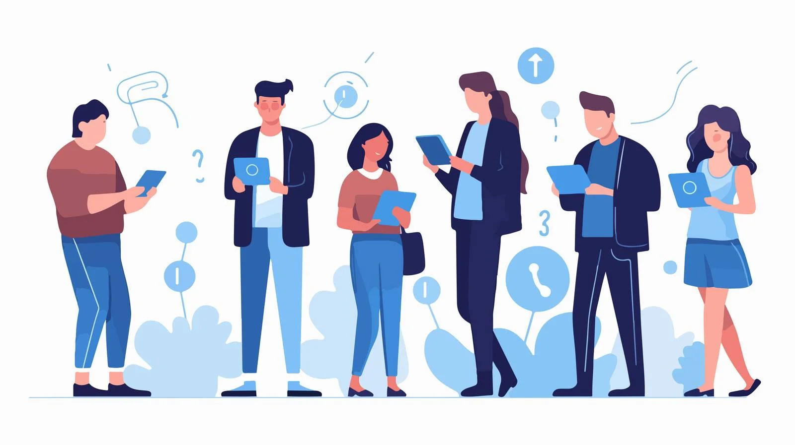 Diverse Individuals Utilizing Various Technologies Together — free download from Dotvec