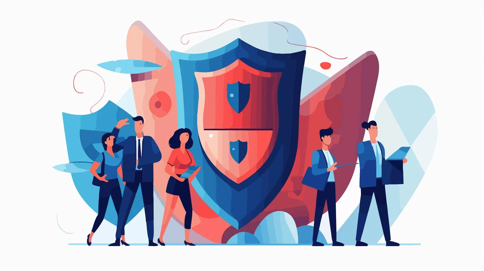 Group shielding with protective gear defense — free download from Dotvec