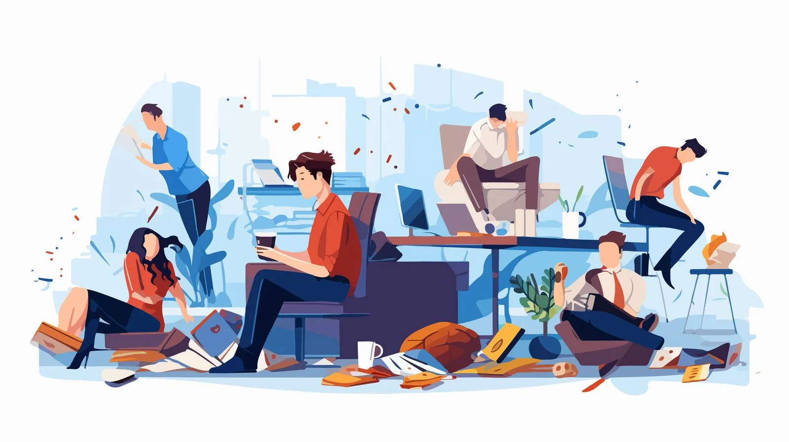 Productive work amidst chaotic office ambiance — free download from Dotvec