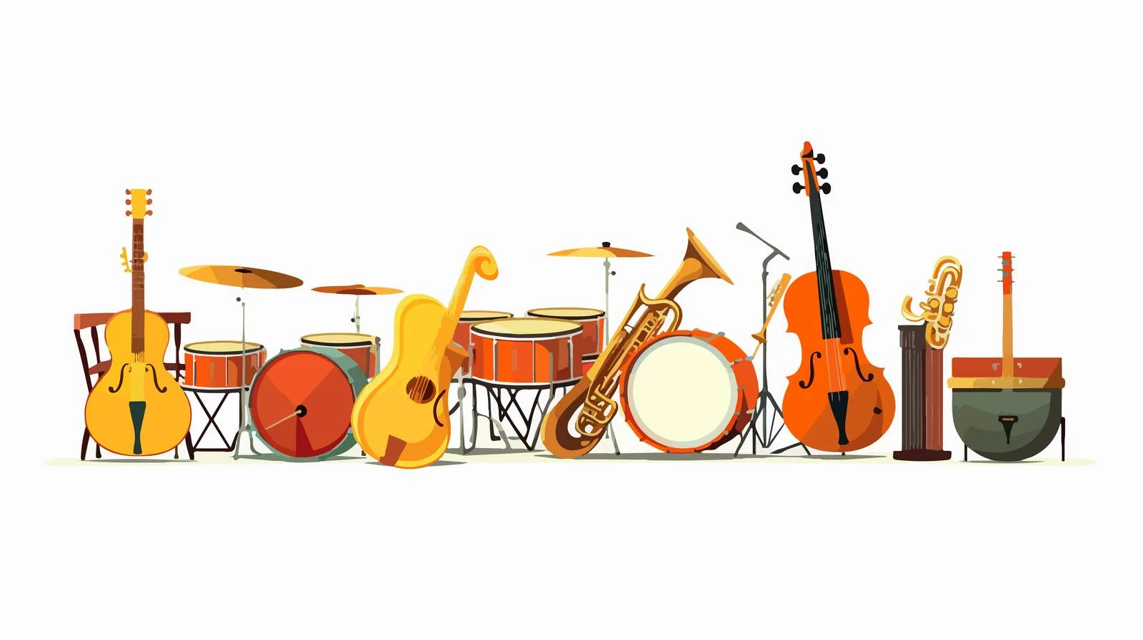 Diverse Music Instruments Ensemble Performance – free ringed image from Dotvec