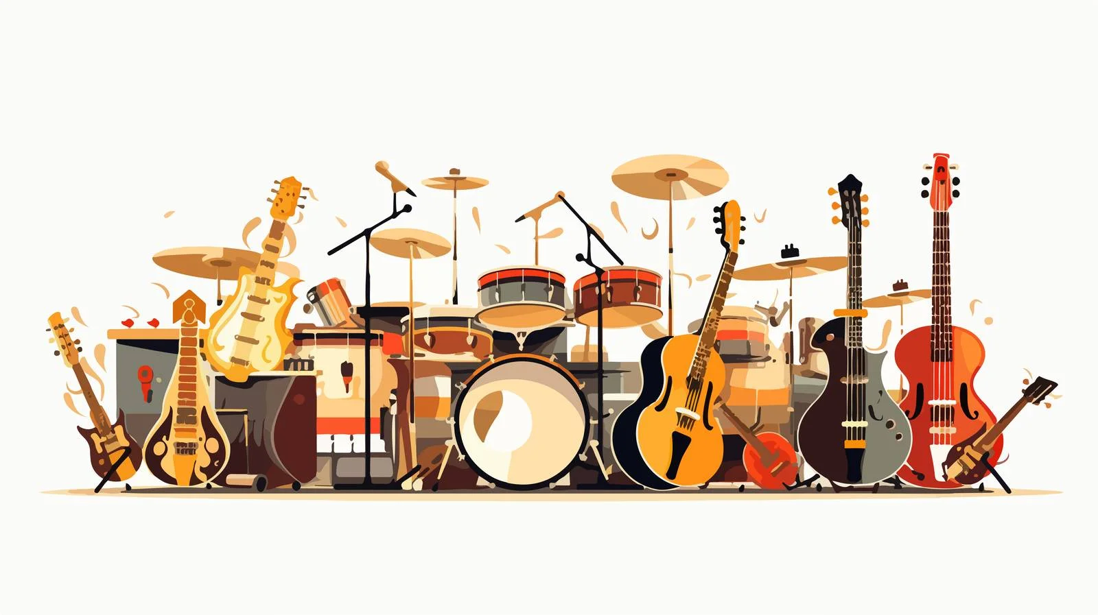 Diverse Music Instruments Ensemble Composition — free download from Dotvec