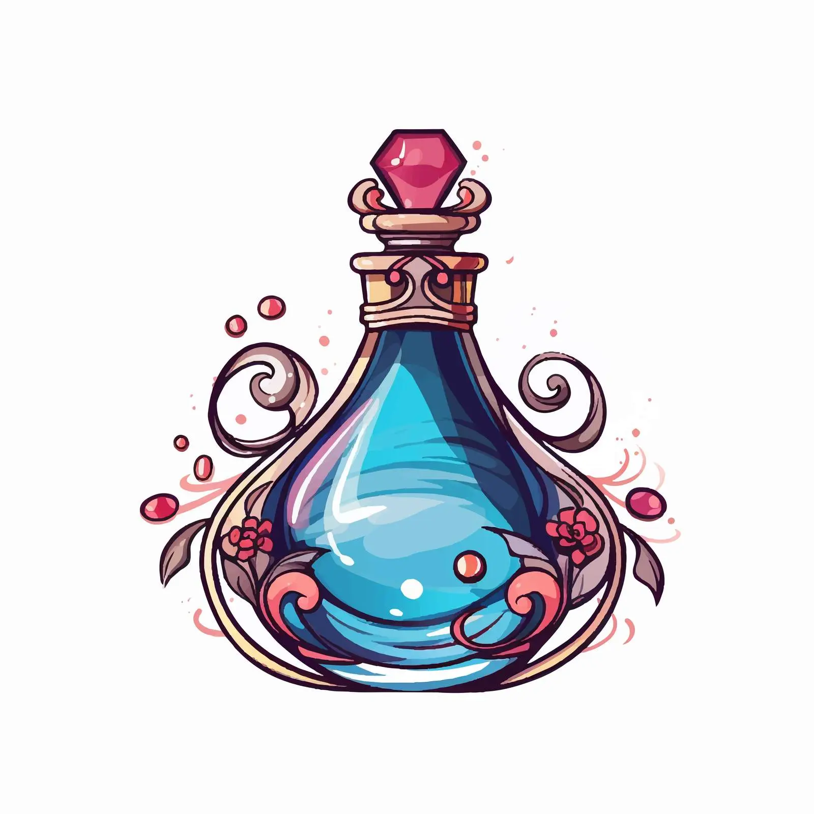 Hand-Drawn Perfume Bottle Vector Design — free download from Dotvec