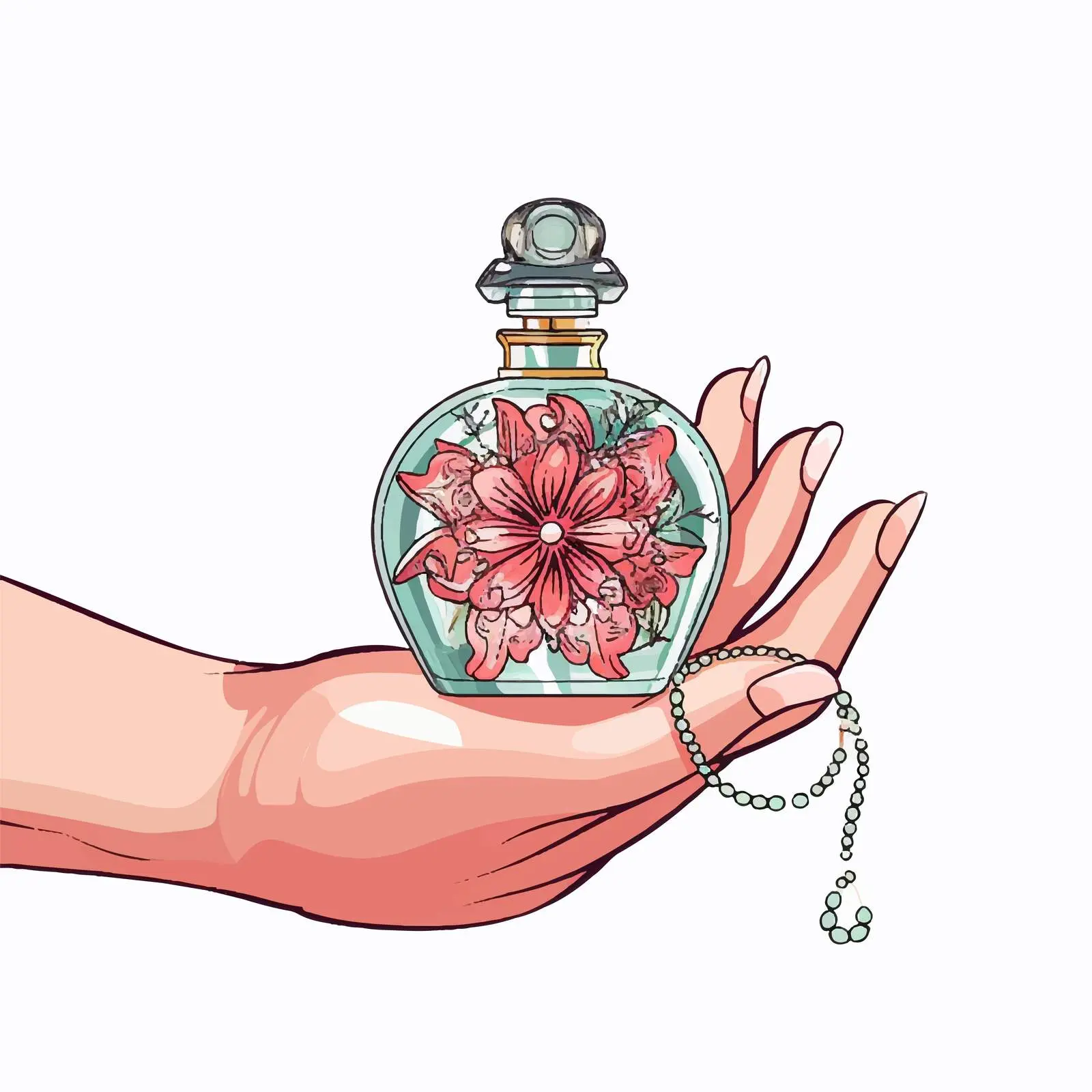 Elegant Female Hand Holding Perfume Bottle — free download from Dotvec