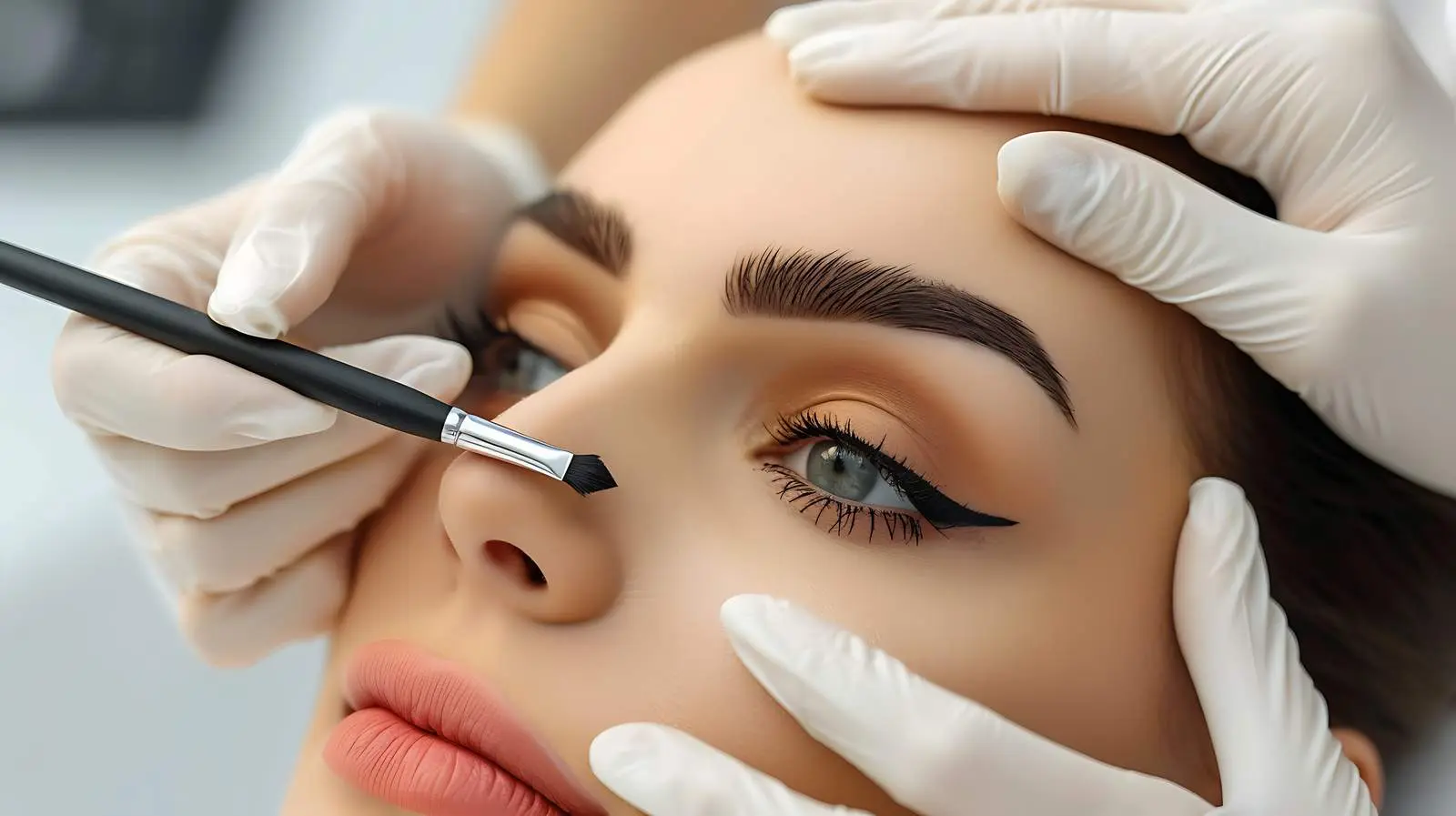 Thick Eyebrow Permanent Makeup on Beautiful Woman — free download from Dotvec