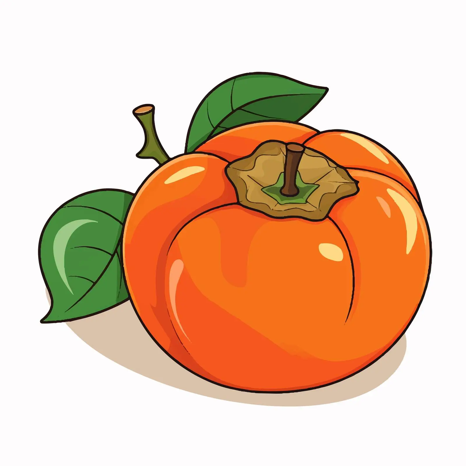 Cartoon Persimmon Fruit Vector Illustration — free download from Dotvec