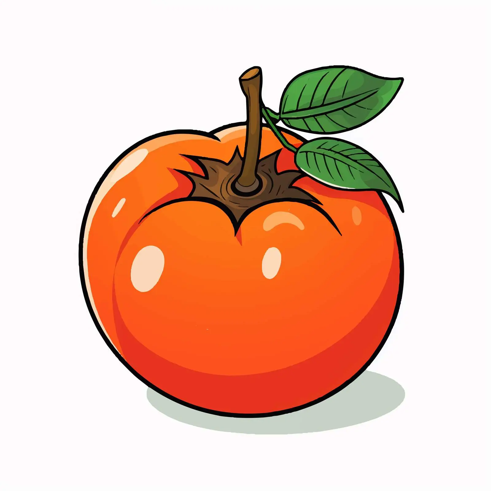 Cartoon Persimmon Fruit Vector Illustration — free download from Dotvec