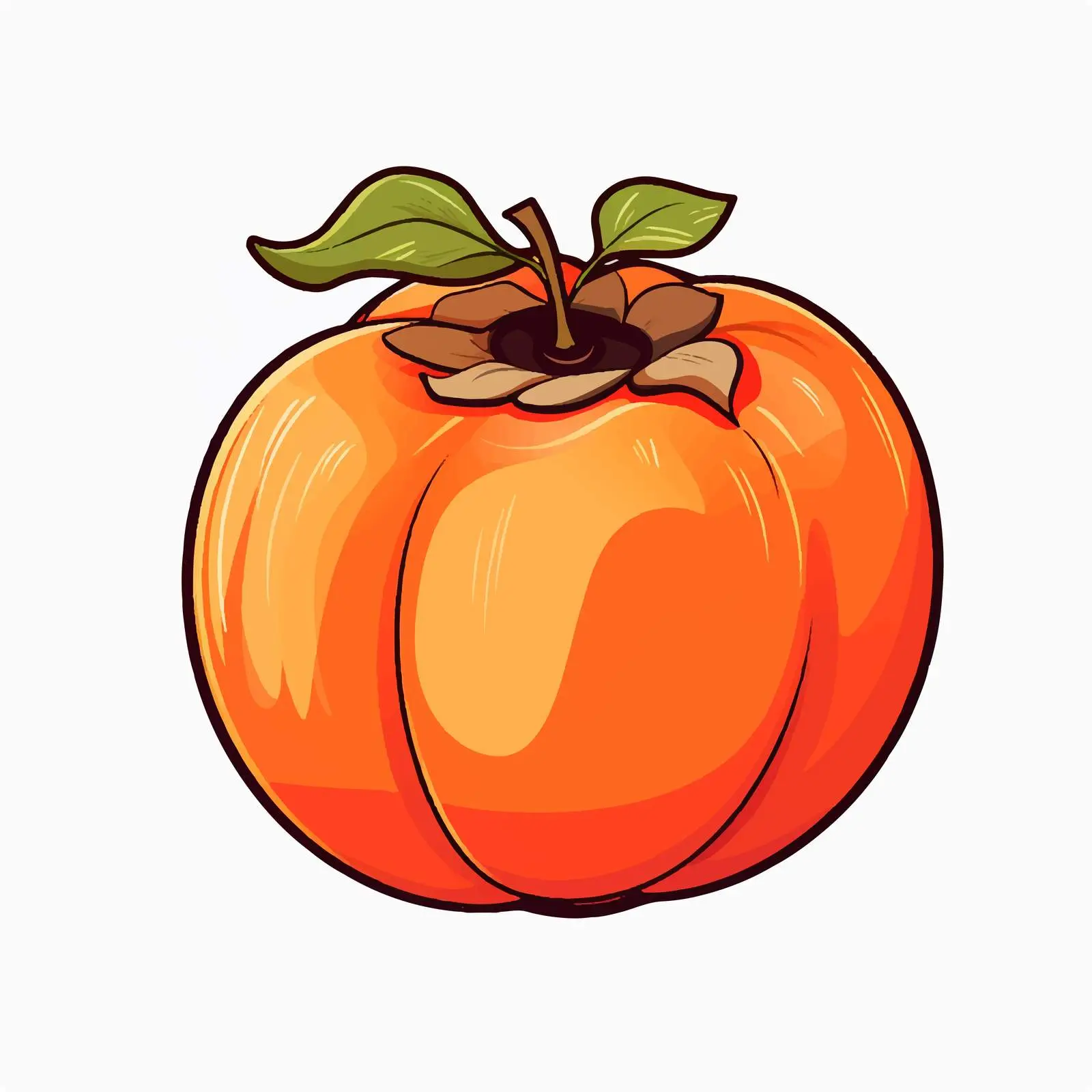 Persimmon Fruit Cartoon Vector Illustration Icon — free download from Dotvec