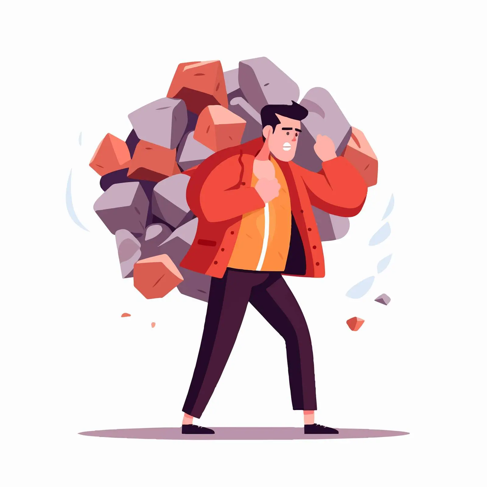 Man Carrying Heavy Burden Illustration — free download from Dotvec