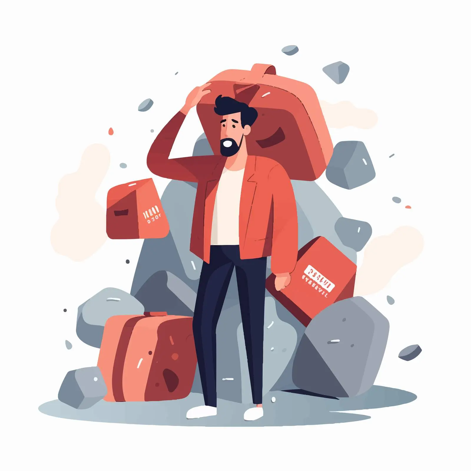 Man Carrying Heavy Burden Illustration — free download from Dotvec