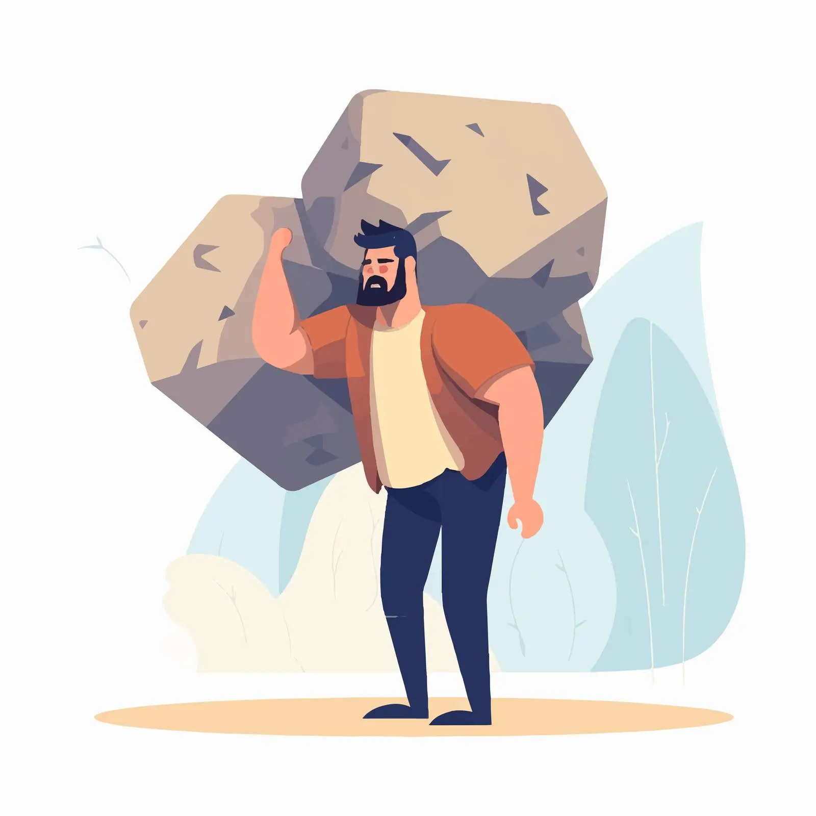 Man Carrying Heavy Burden Illustration — free download from Dotvec