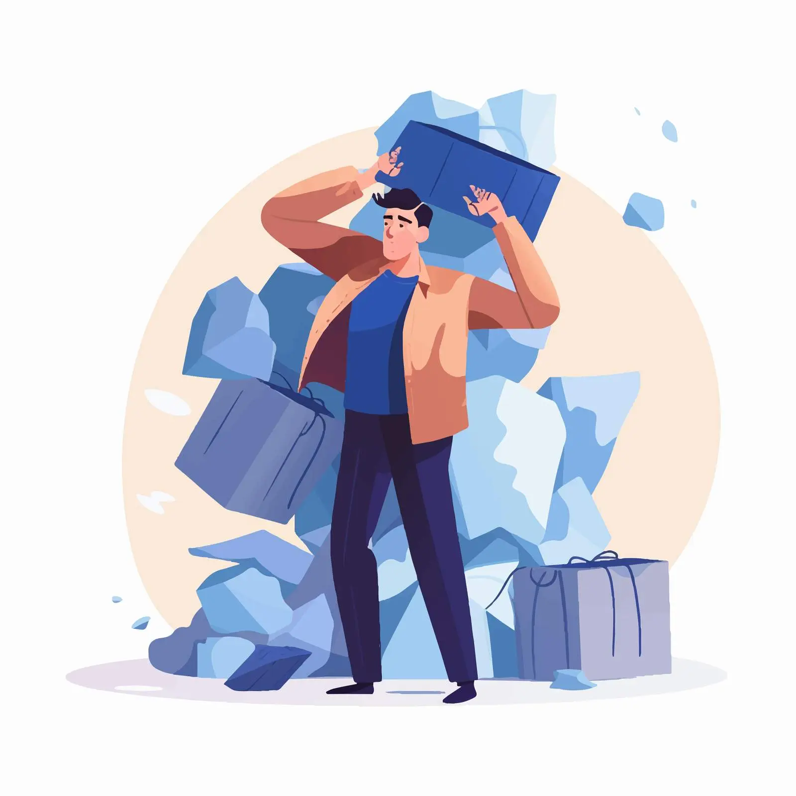 Man Carrying Heavy Burden Illustration — free download from Dotvec