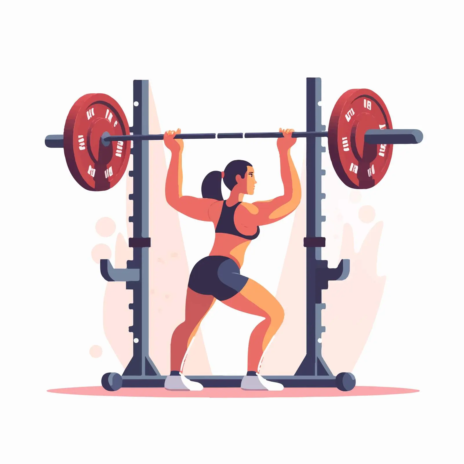 Smith Machine Squat with Weights Exercise – free fitness vector image from Dotvec
