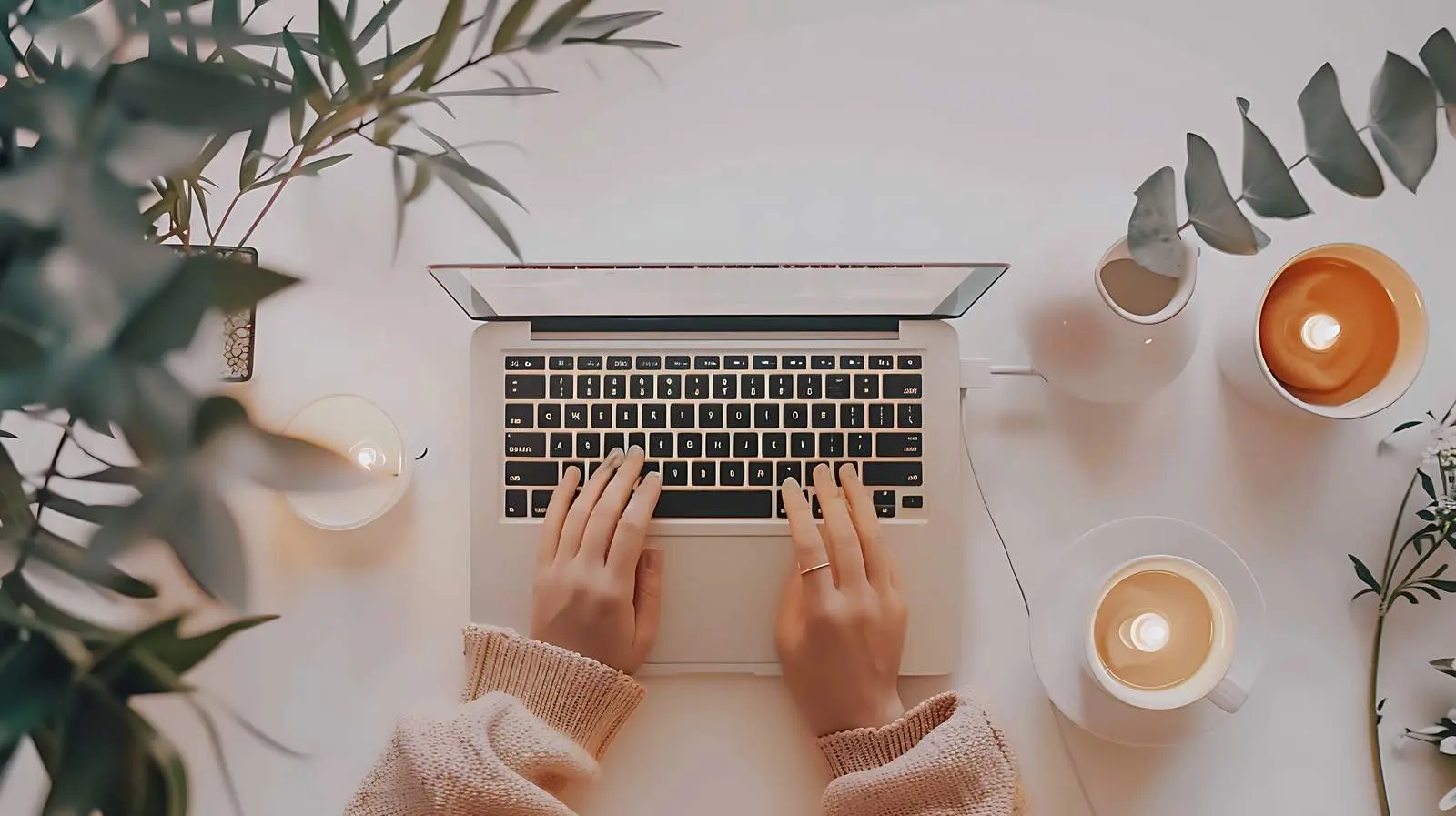 Person Working on Laptop in Home Office — free download from Dotvec