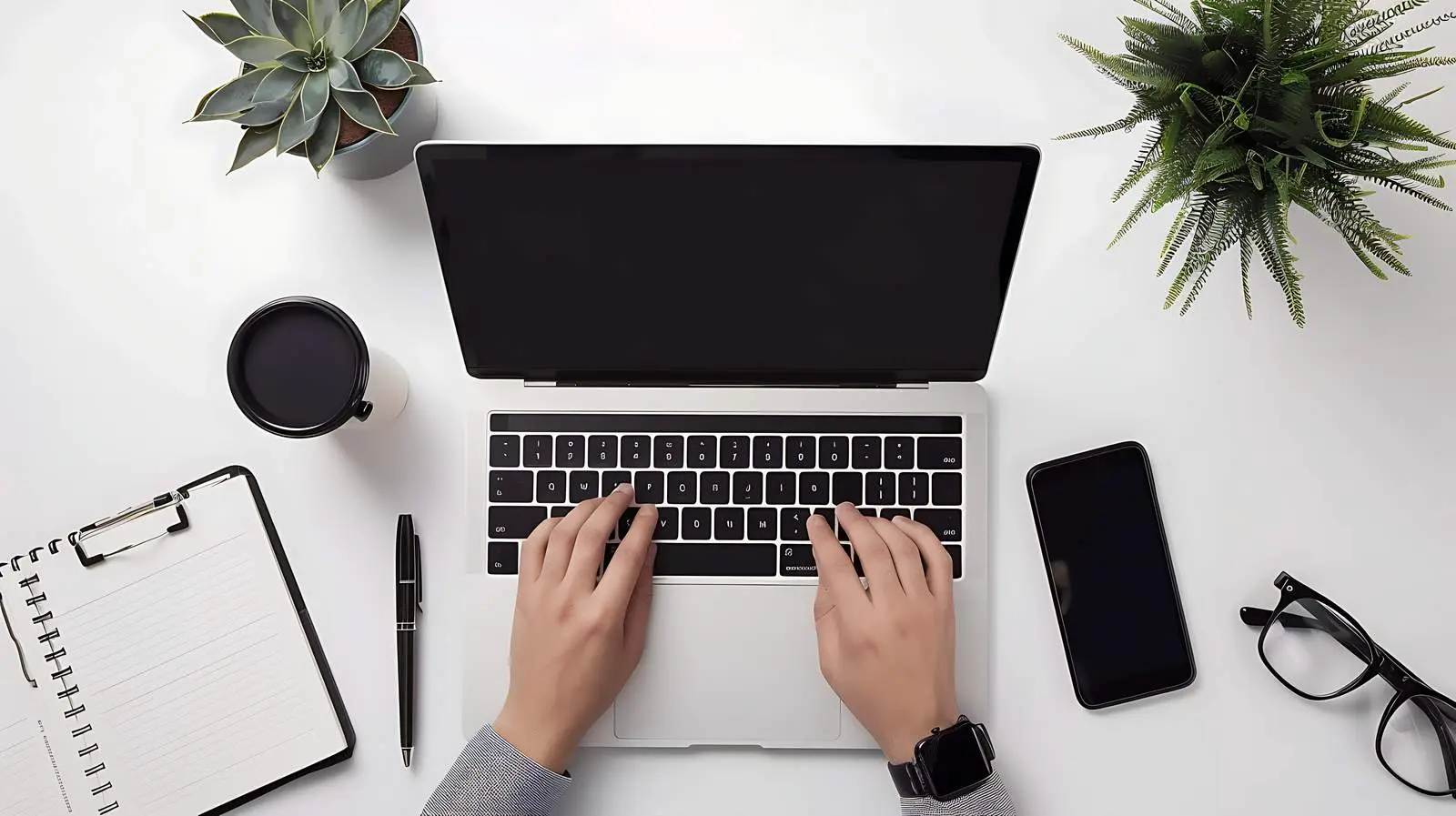 Hands Writing or Drawing in Notebook – free sketching image from Dotvec