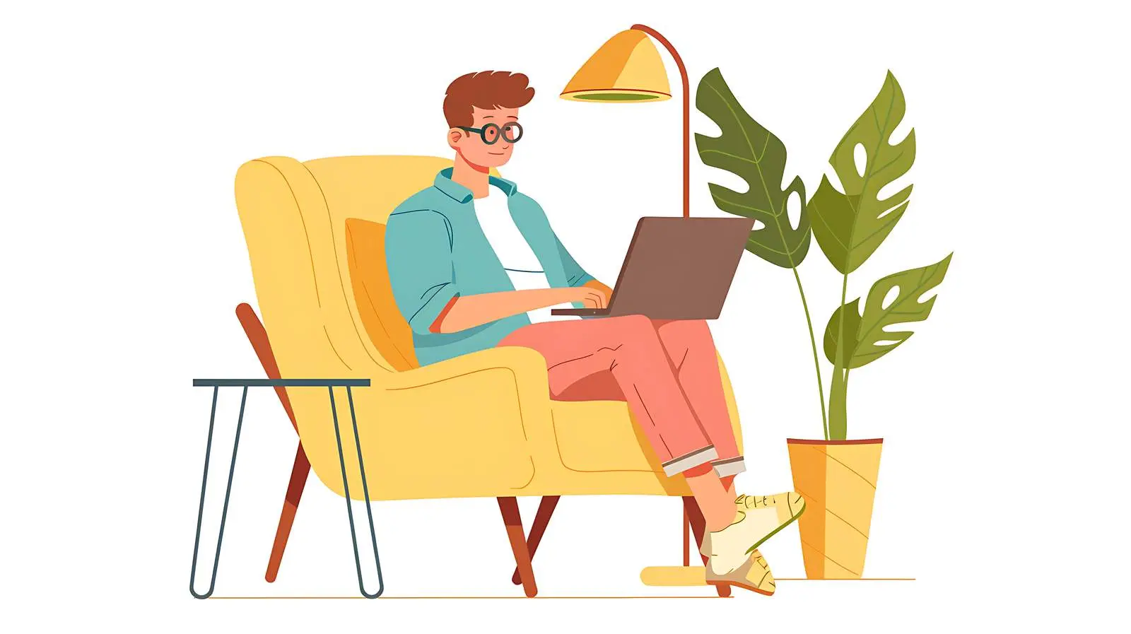 Person in Pastel Clothes Working in Lounge Chair – free thoughtful image from Dotvec