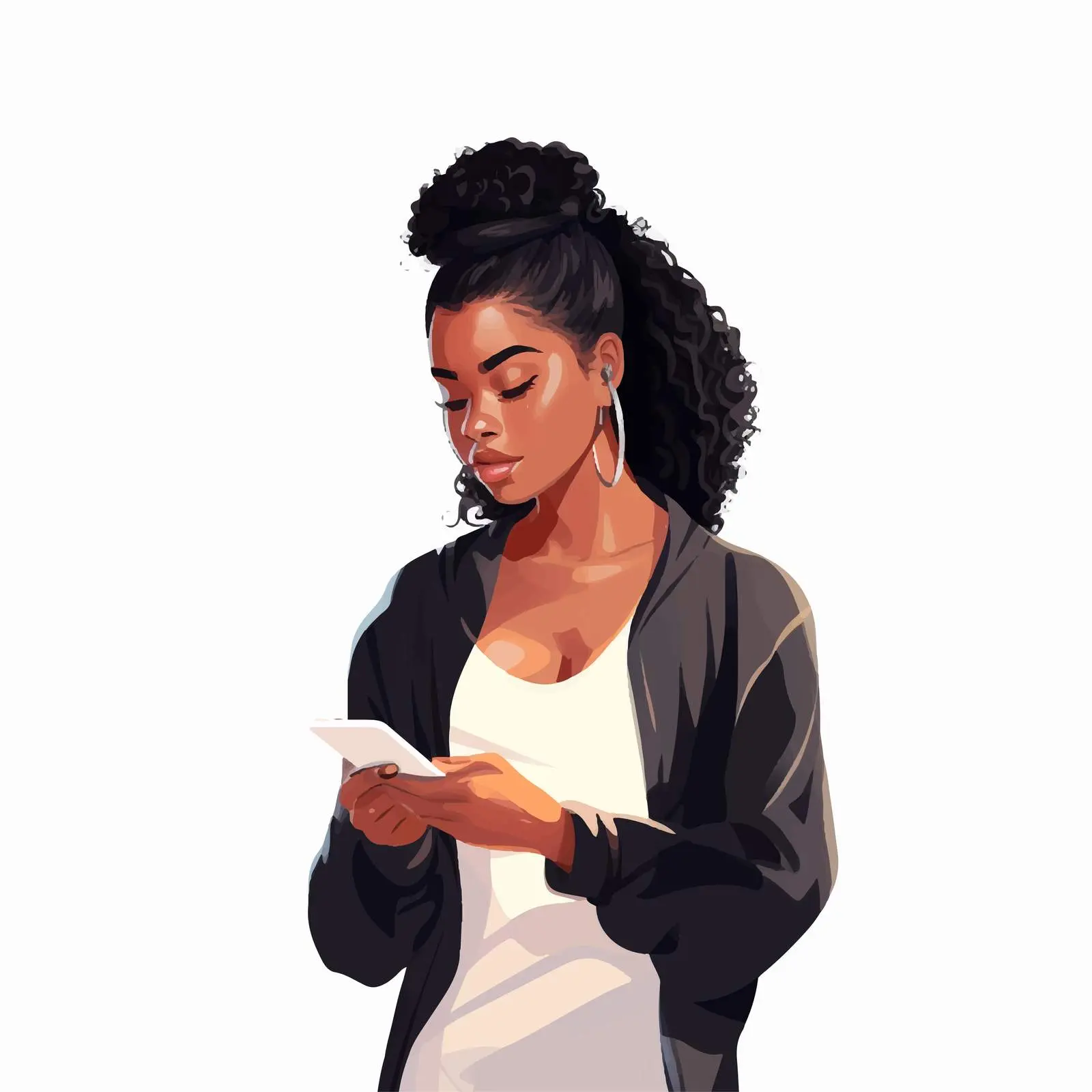 Black Woman Using Smartphone from Behind – free phone usage image from Dotvec