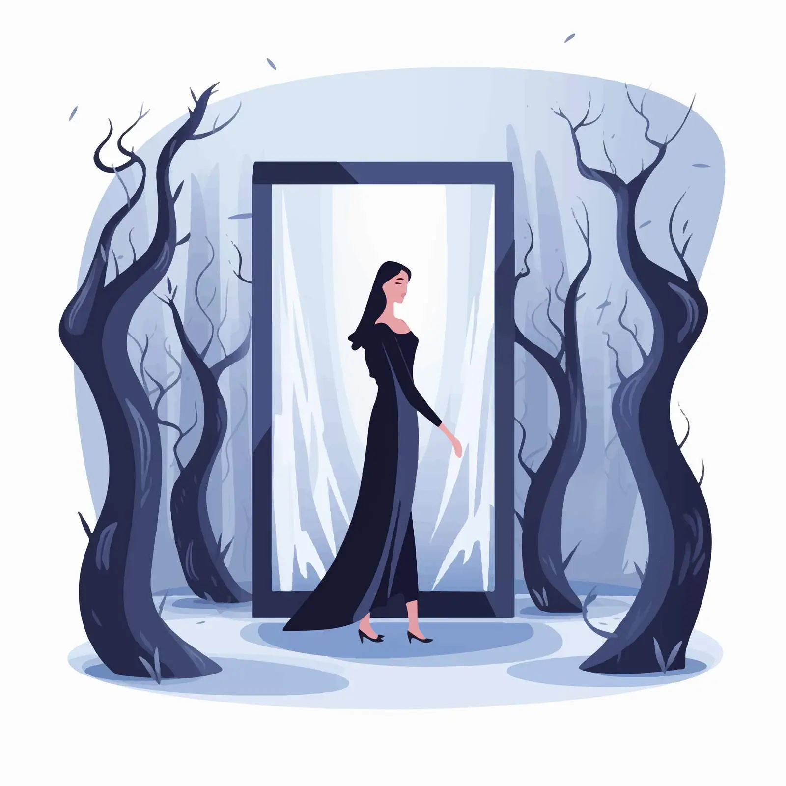 Self-Reflection in Mirror Vector Illustration — free download from Dotvec