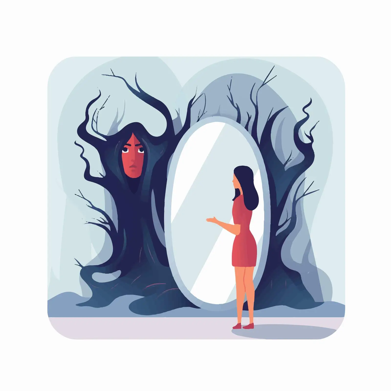 Reflection of Self in Mirror Vector Art — free download from Dotvec