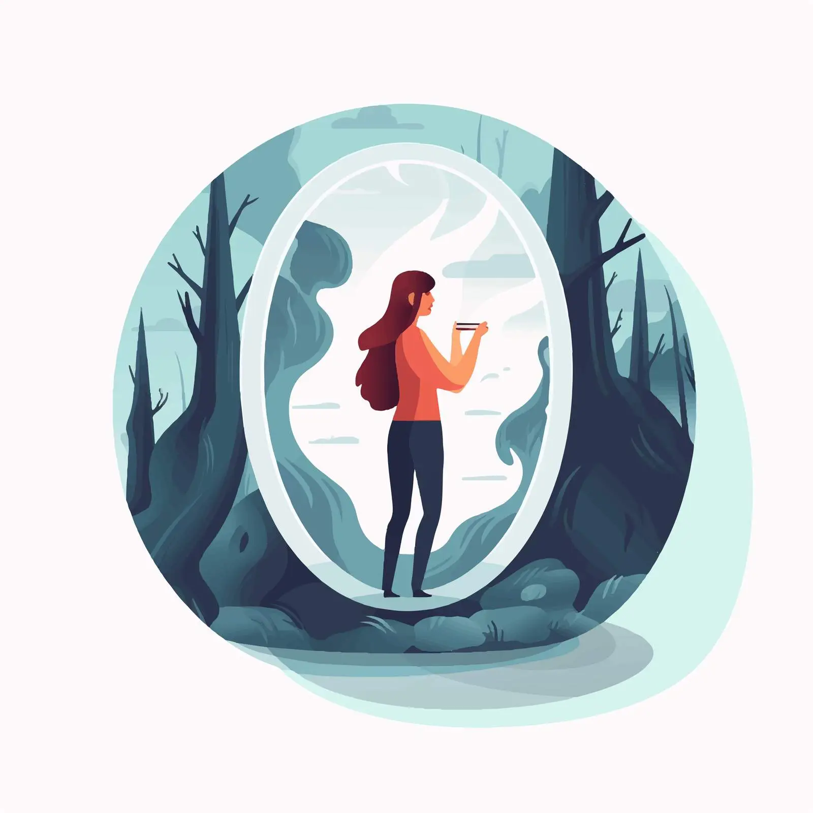 Self Reflection in Mirror Concept Vector — free download from Dotvec
