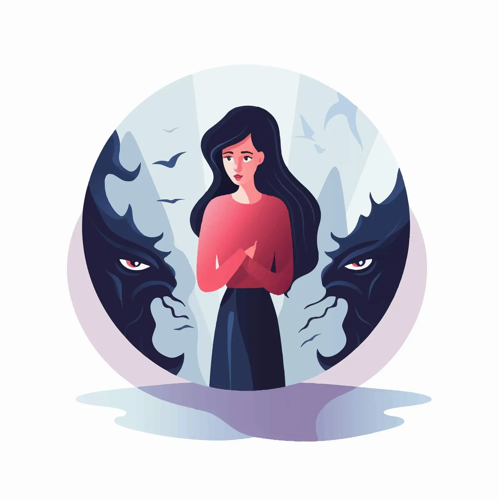 Self Reflection in Mirror Vector Illustration — free download from Dotvec