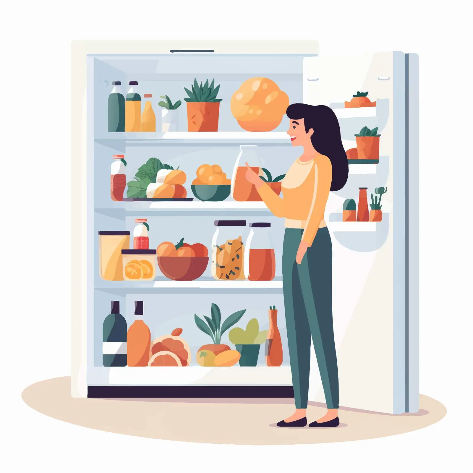 Woman Checking Inside Fridge at Home — free download from Dotvec