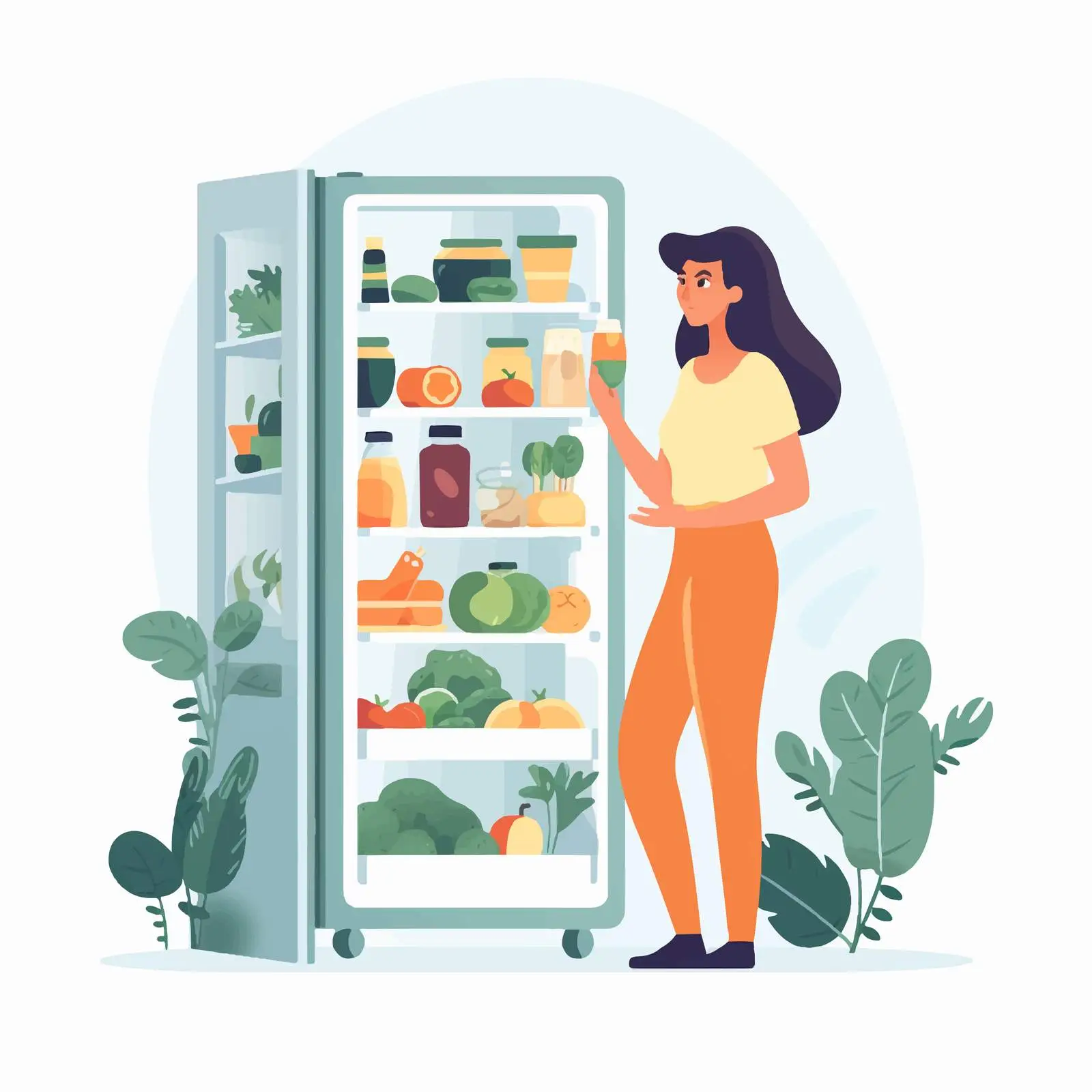 Woman Checking Inside Fridge at Home — free download from Dotvec
