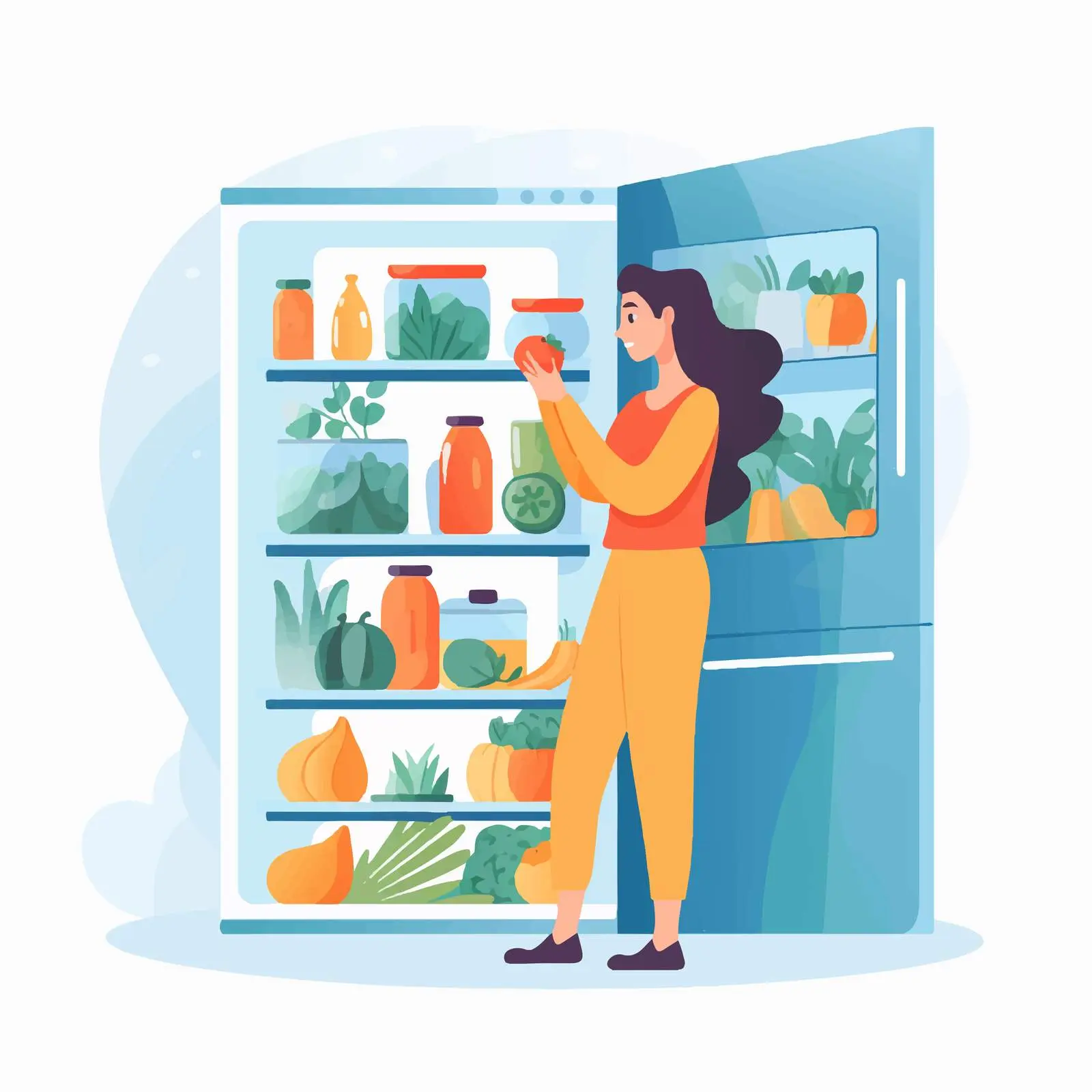 Woman Checking Inside Fridge at Home — free download from Dotvec