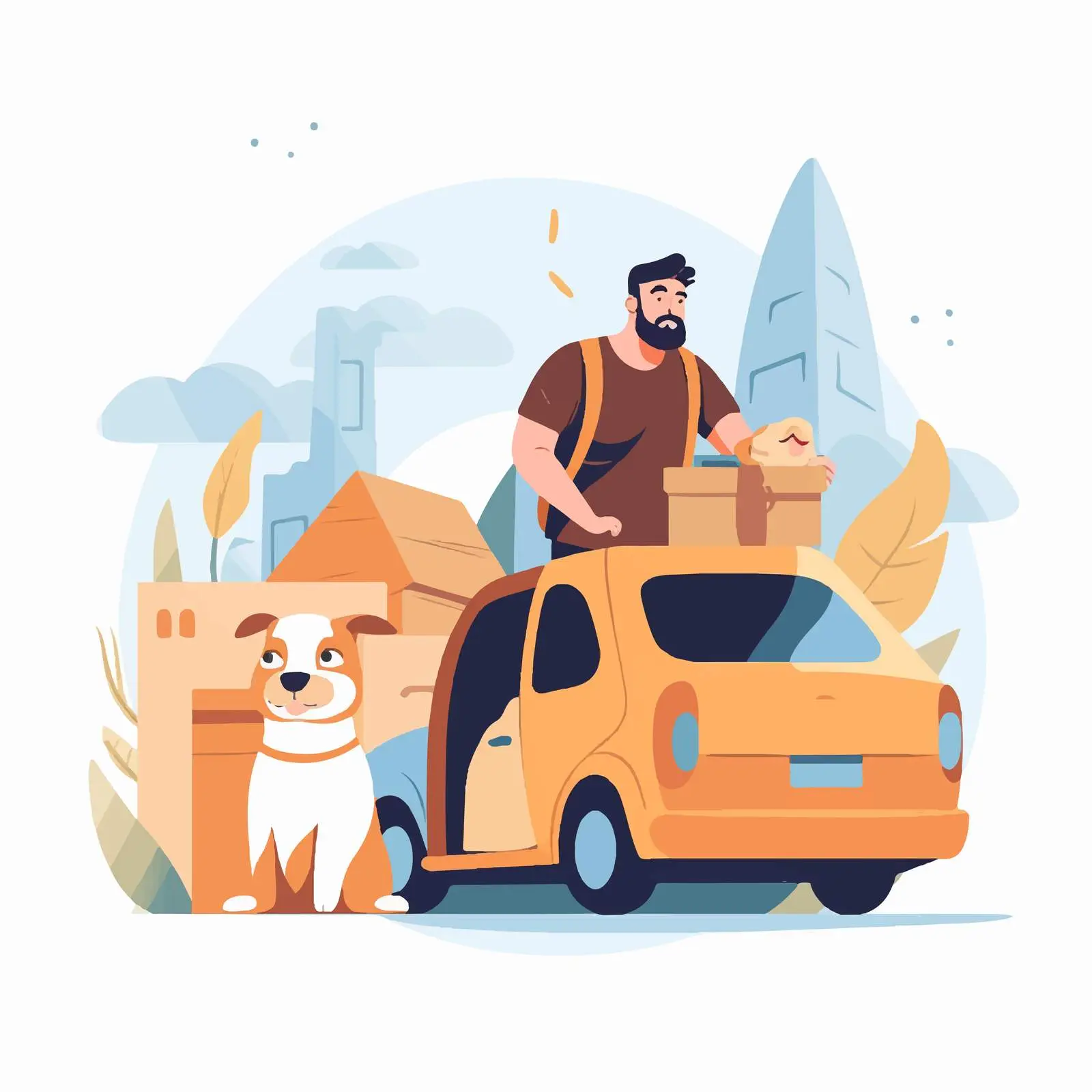 Person Loading Cardboard Boxes for Moving — free download from Dotvec