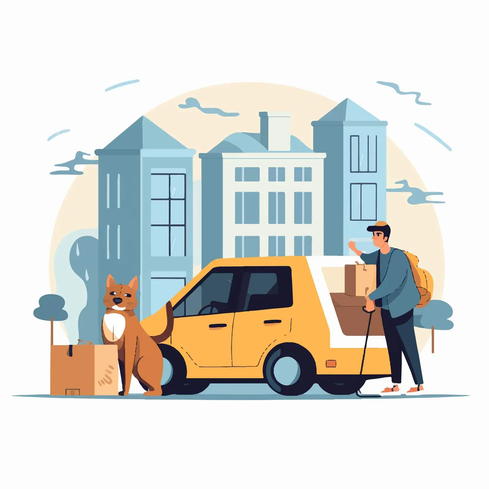 Person Loading Cardboard Boxes into Vehicle — free download from Dotvec