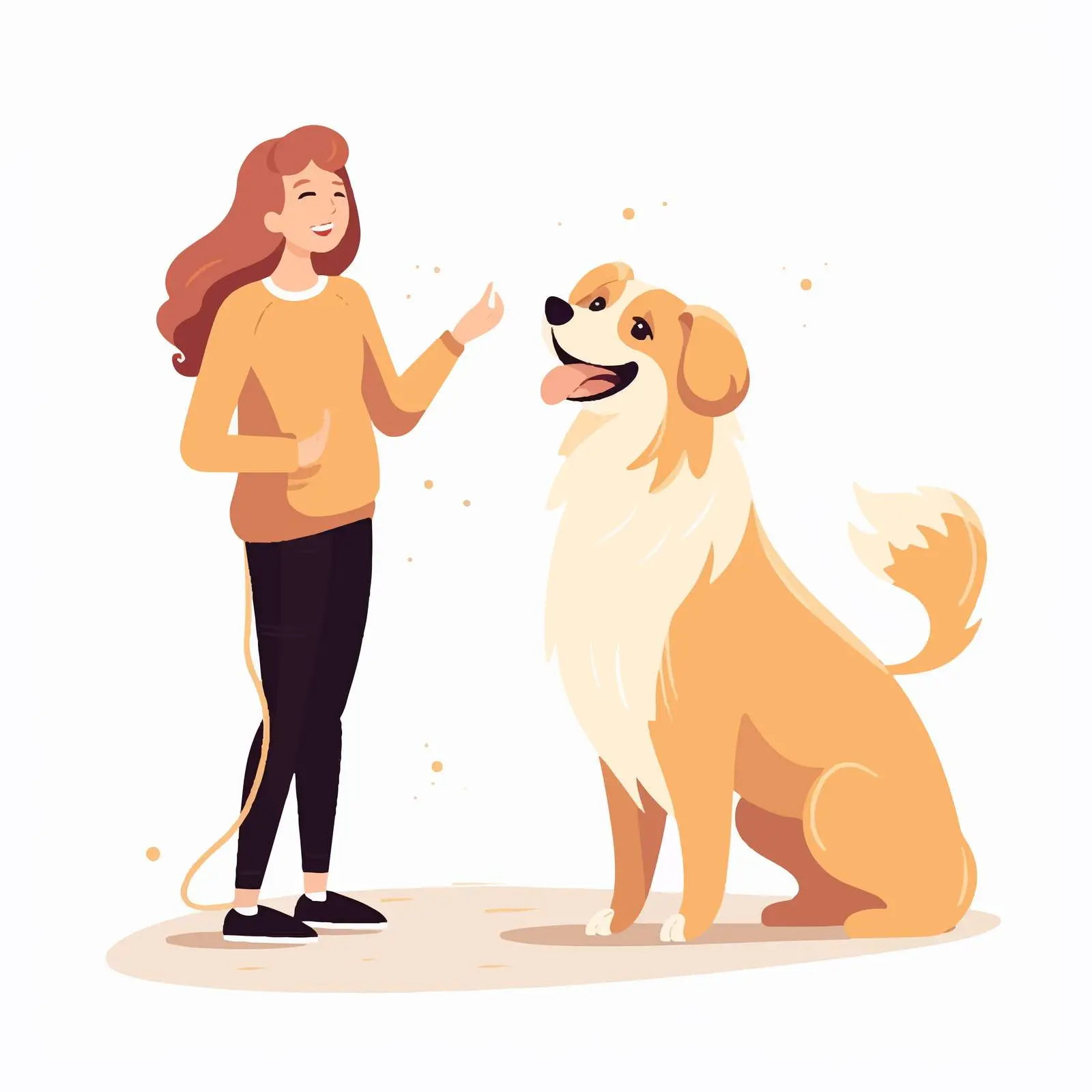 Young Woman Presenting Golden Retriever – free female pet owner image from Dotvec