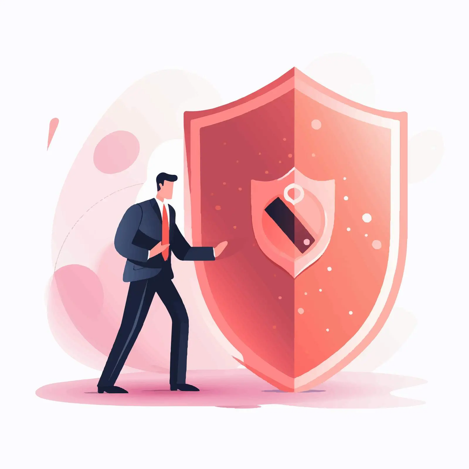 Business Protection with Shield Vector Illustration – free protective measures image from Dotvec