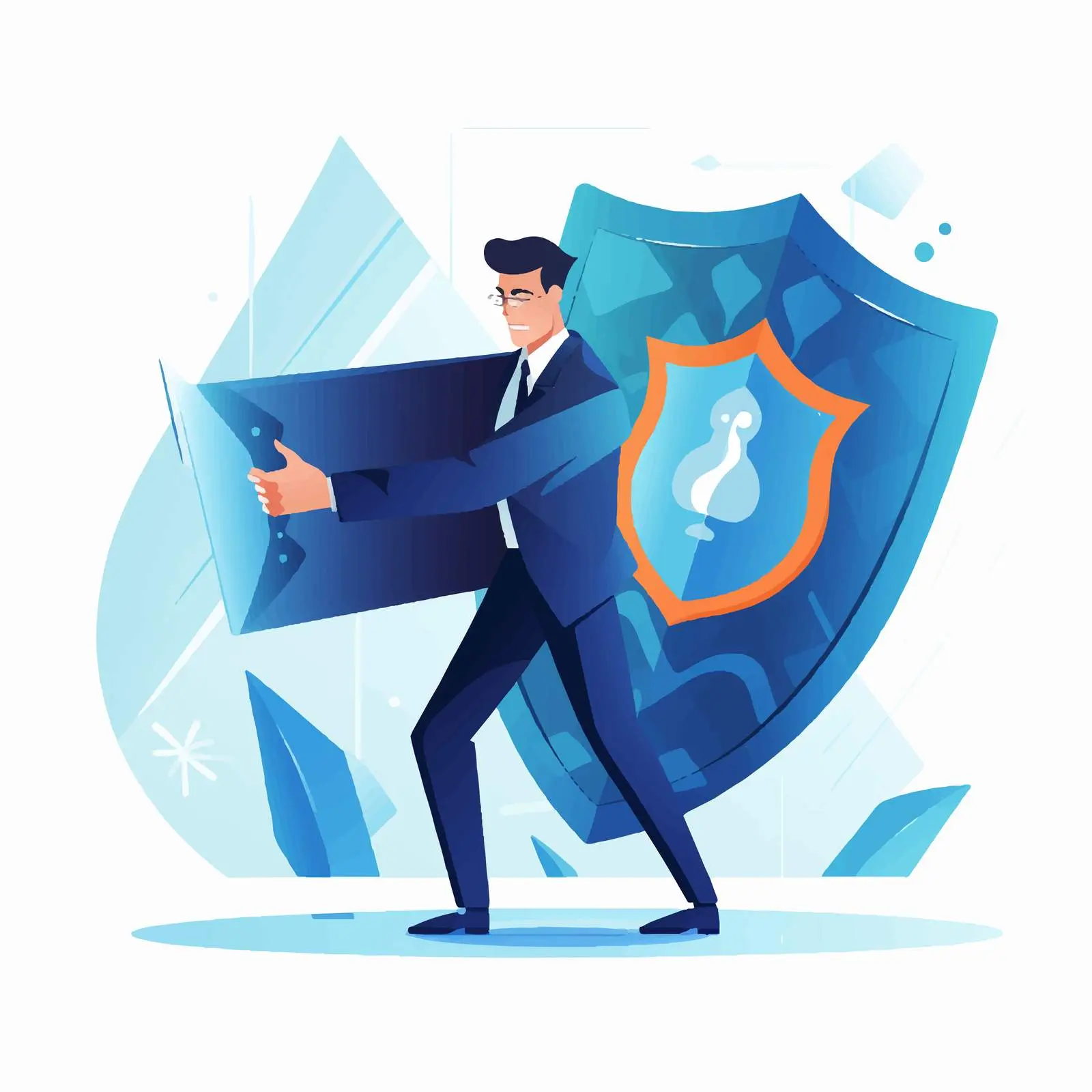 Business Protection with Shield Vector Illustration — free download from Dotvec